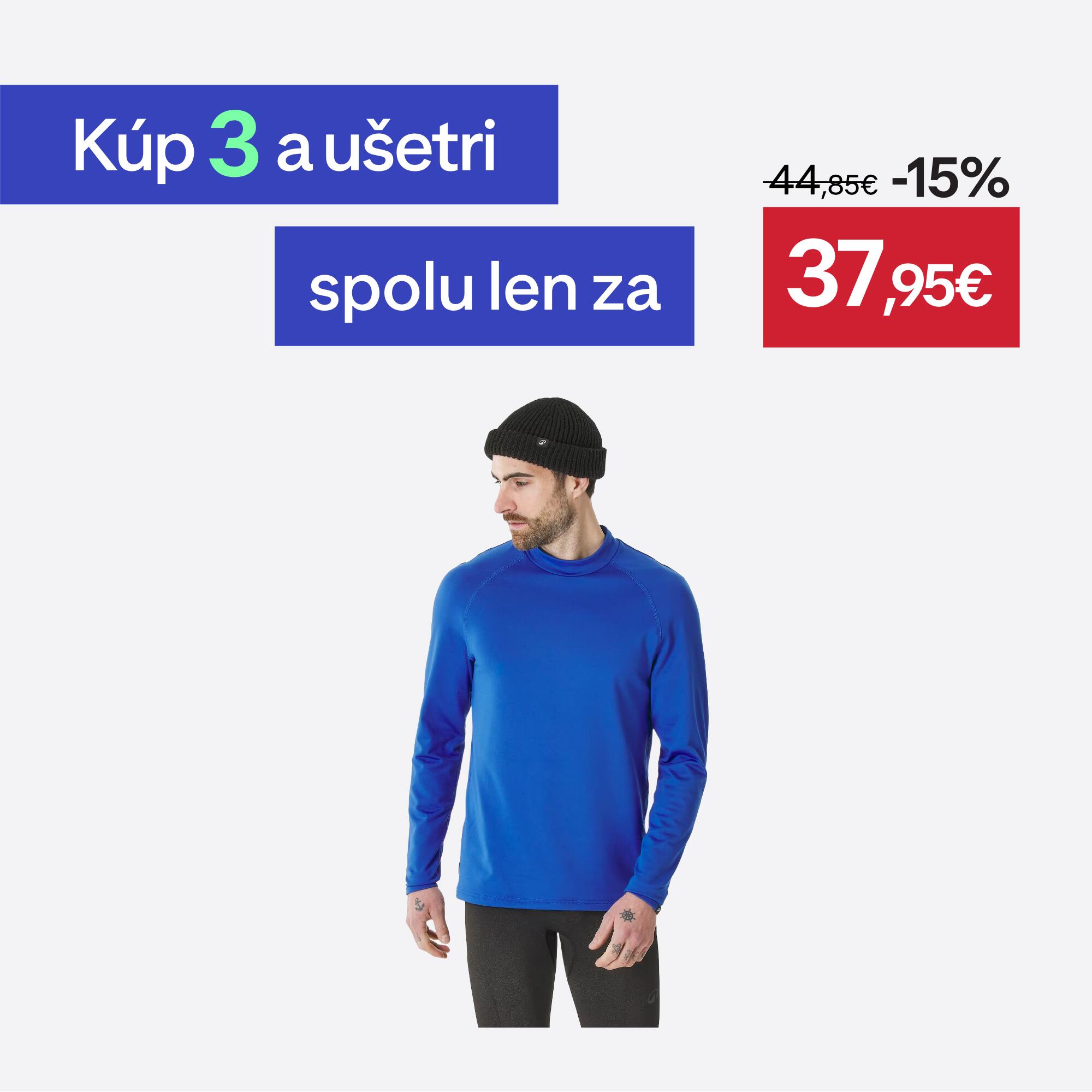 WEDZE Pánska lyžiarska spodná termobielizeň BL 500 hrejivá a priedušná modrá 2XL