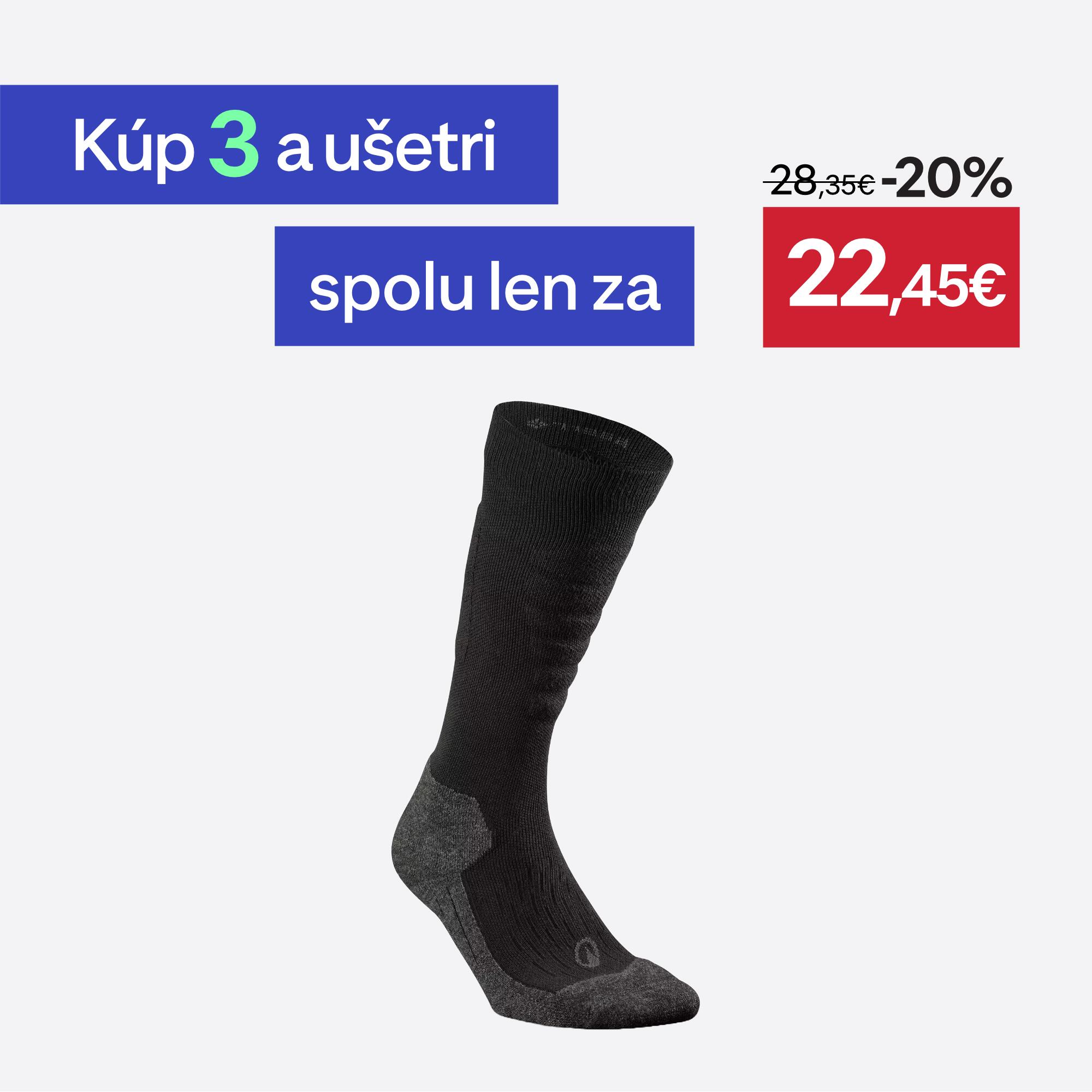 WEDZE Lyžiarske hrejivé pohodlné ponožky 500 čierne 43-46