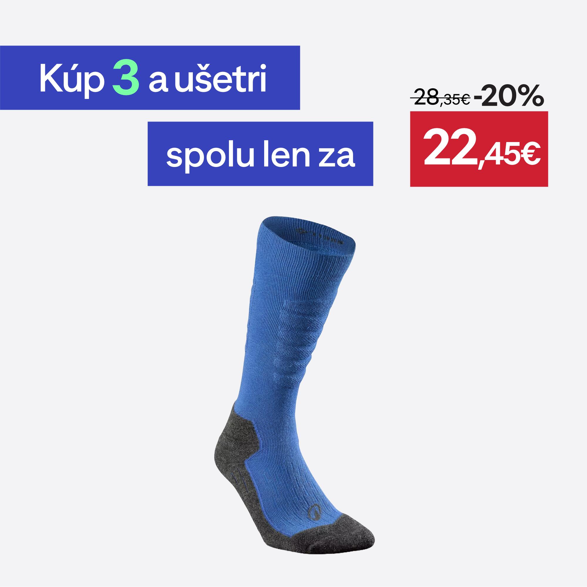 WEDZE Lyžiarske hrejivé pohodlné ponožky 500 modré 35-38