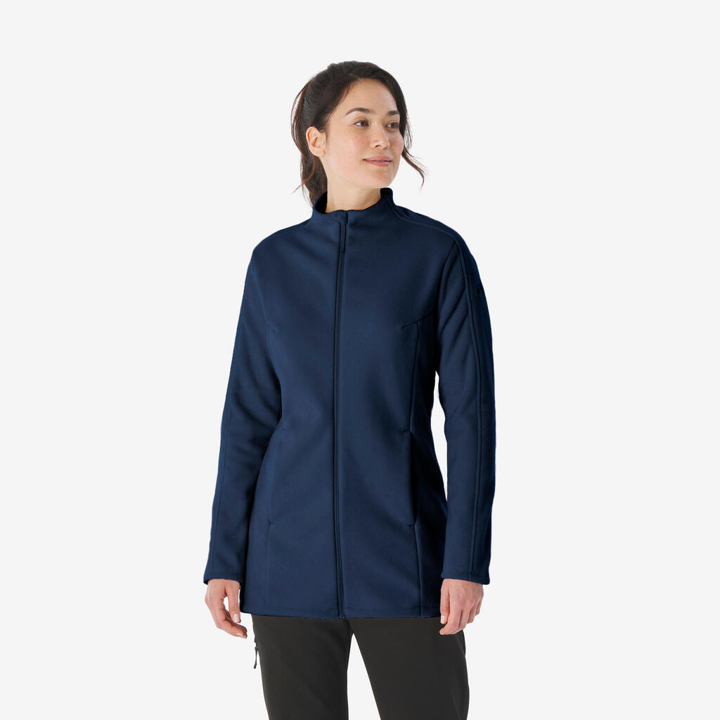 Γυναικείο Μακρύ Fleece Πεζοπορίας MH500 με Ολόκληρο Φερμουάρ - Κόκκινο