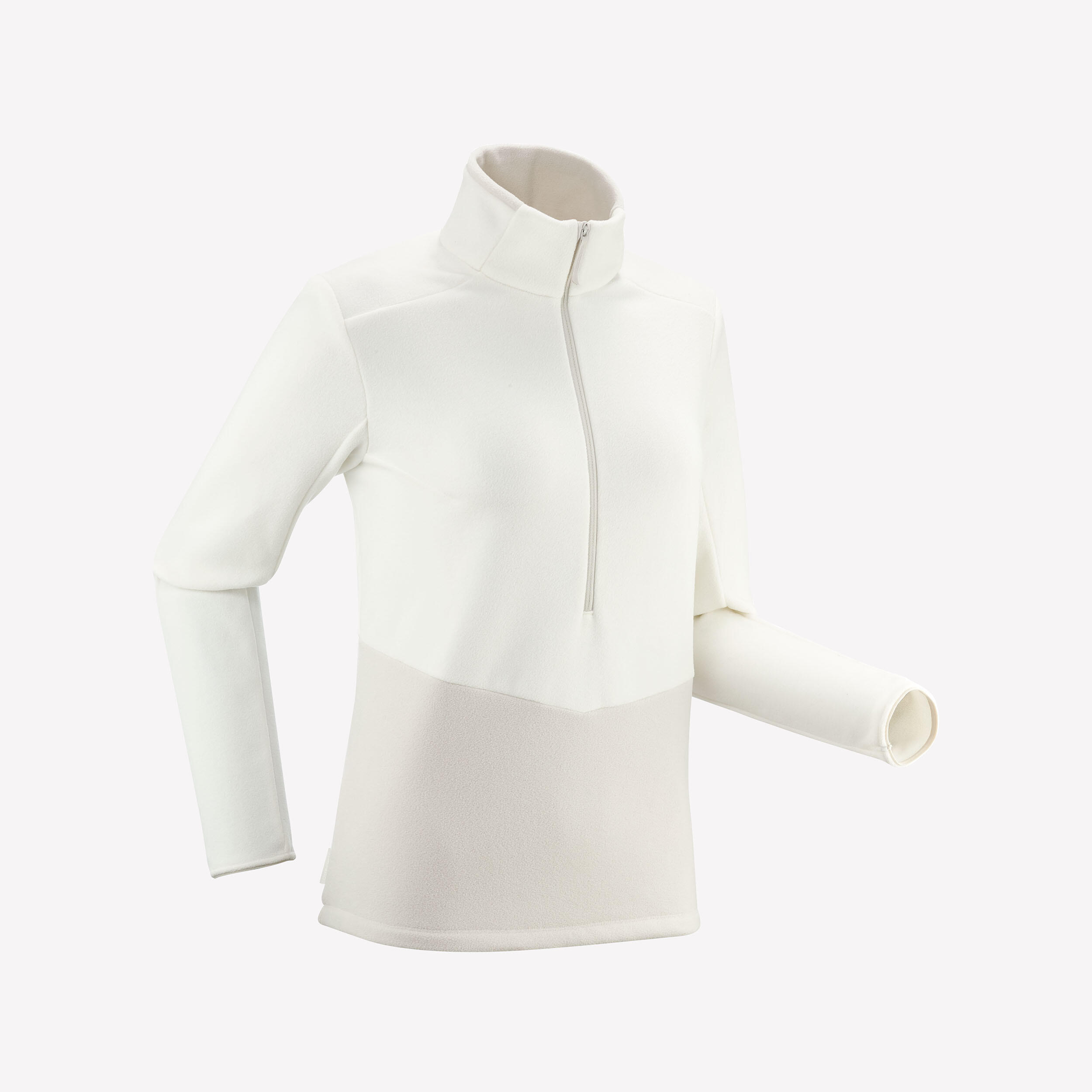 QUECHUA Dámska fleecová mikina MH500 1/2 zips biela XL