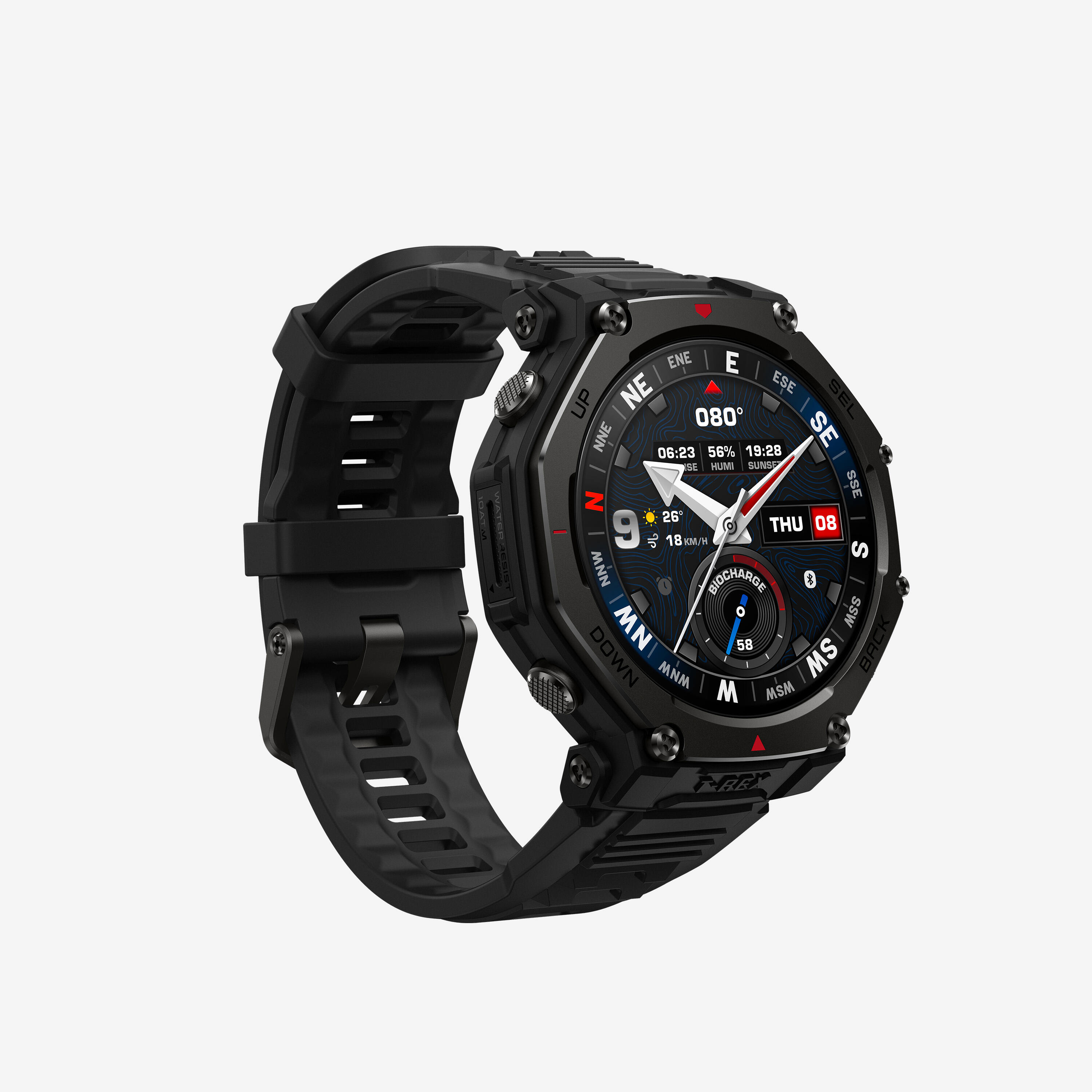 Reloj inteligente GPS sport Amazfit T-Rex Pro 48 mm Negro