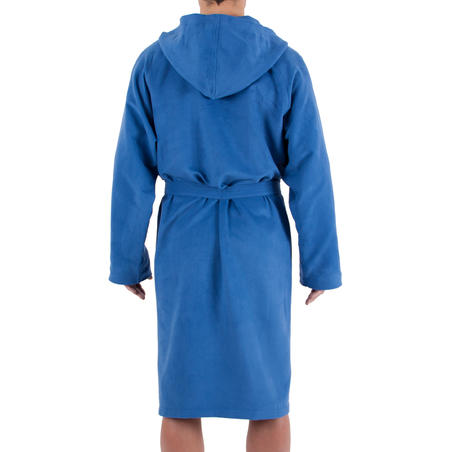 Men's ultra compact microfibre bathrobe with hood and belt - China Blue