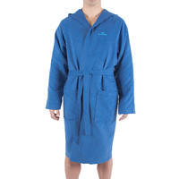 Men's ultra compact microfibre bathrobe with hood and belt - China Blue