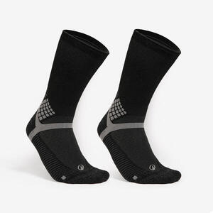 Calcetines largos de senderismo (2 pares) adultos, Hike 500 negro