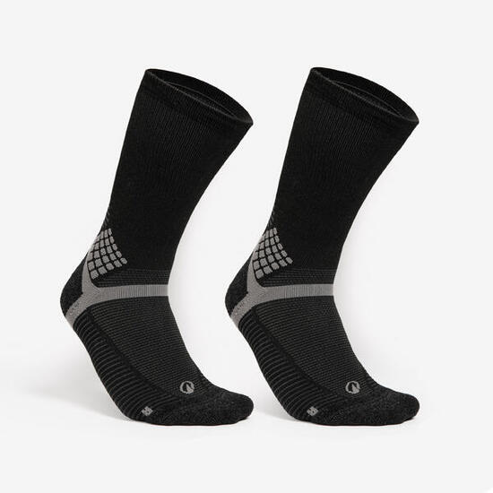 Calcetines altos de montaña y trekking anti-rozaduras 2 pares Quechua MH500