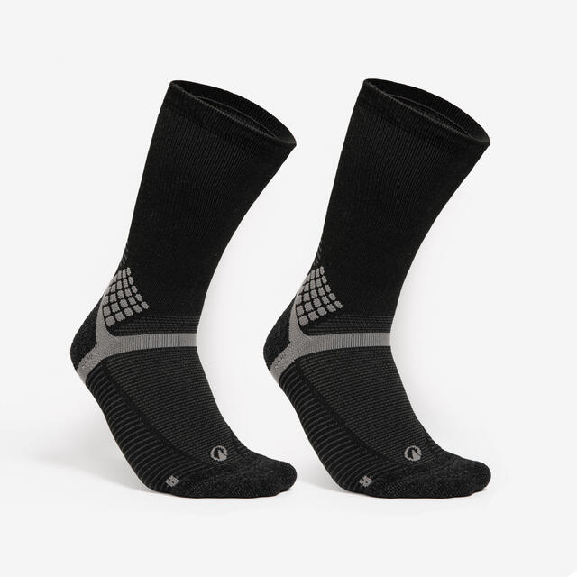 Hohe Wandersocken (2 Paar) Erwachsene, Hike 500 schwarz