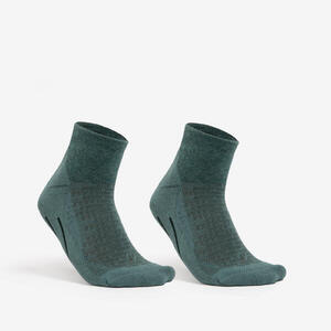 Calcetines mid de senderismo (2 pares) adultos, Hike 100 verde