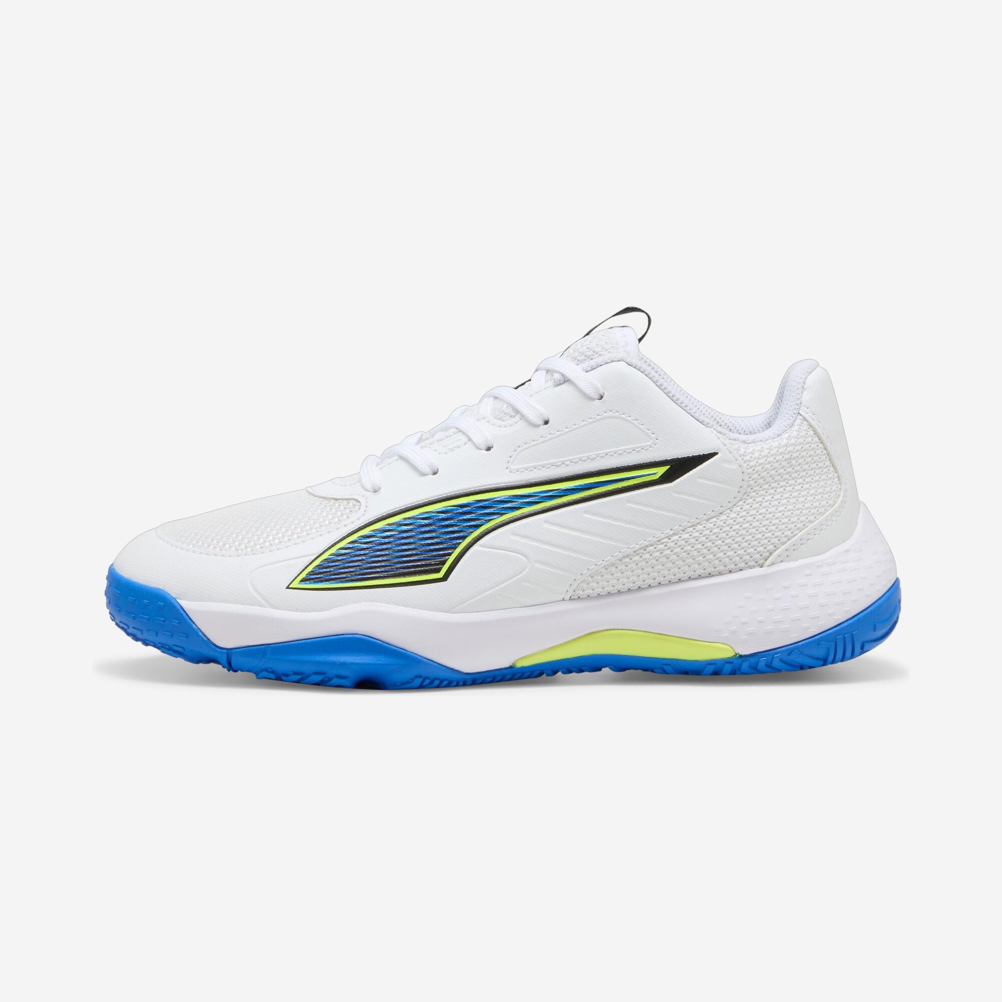 PUMA Kids' Handball Shoes Accelerate 4 JR - White/Blue/Red