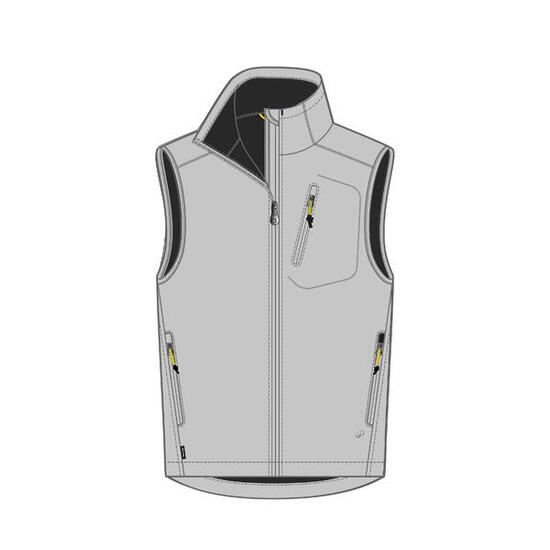 Gilet softshell de voile sans manche coupe-vent homme, 900 gris clair