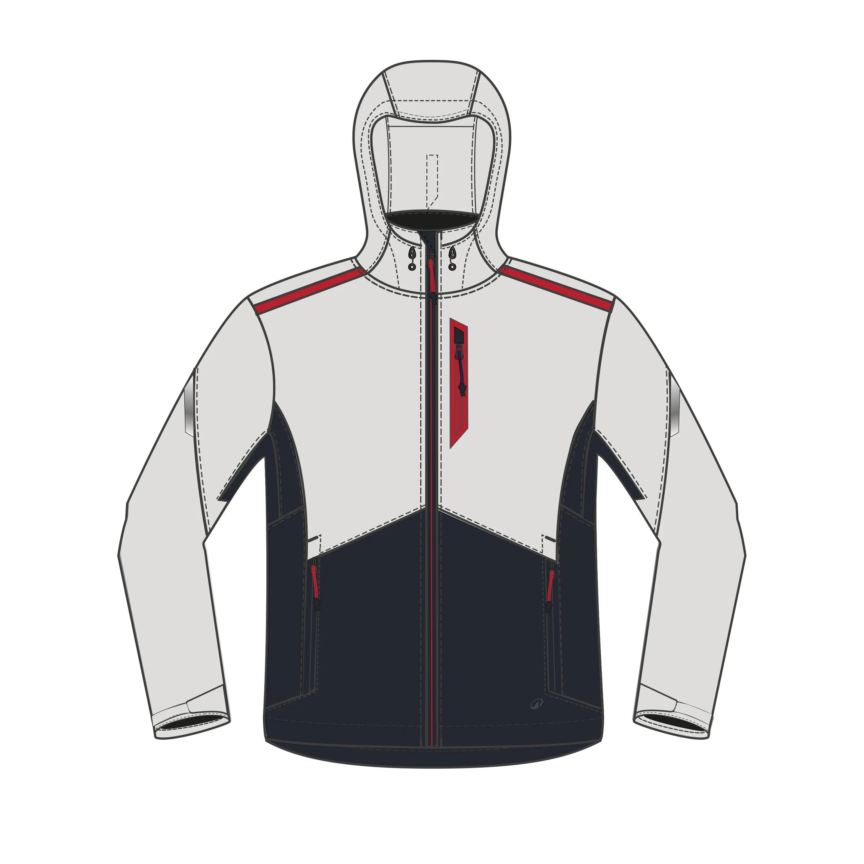 Giacca vela uomo SOFTSHELL 500 antivento grigio-nero 26/26
