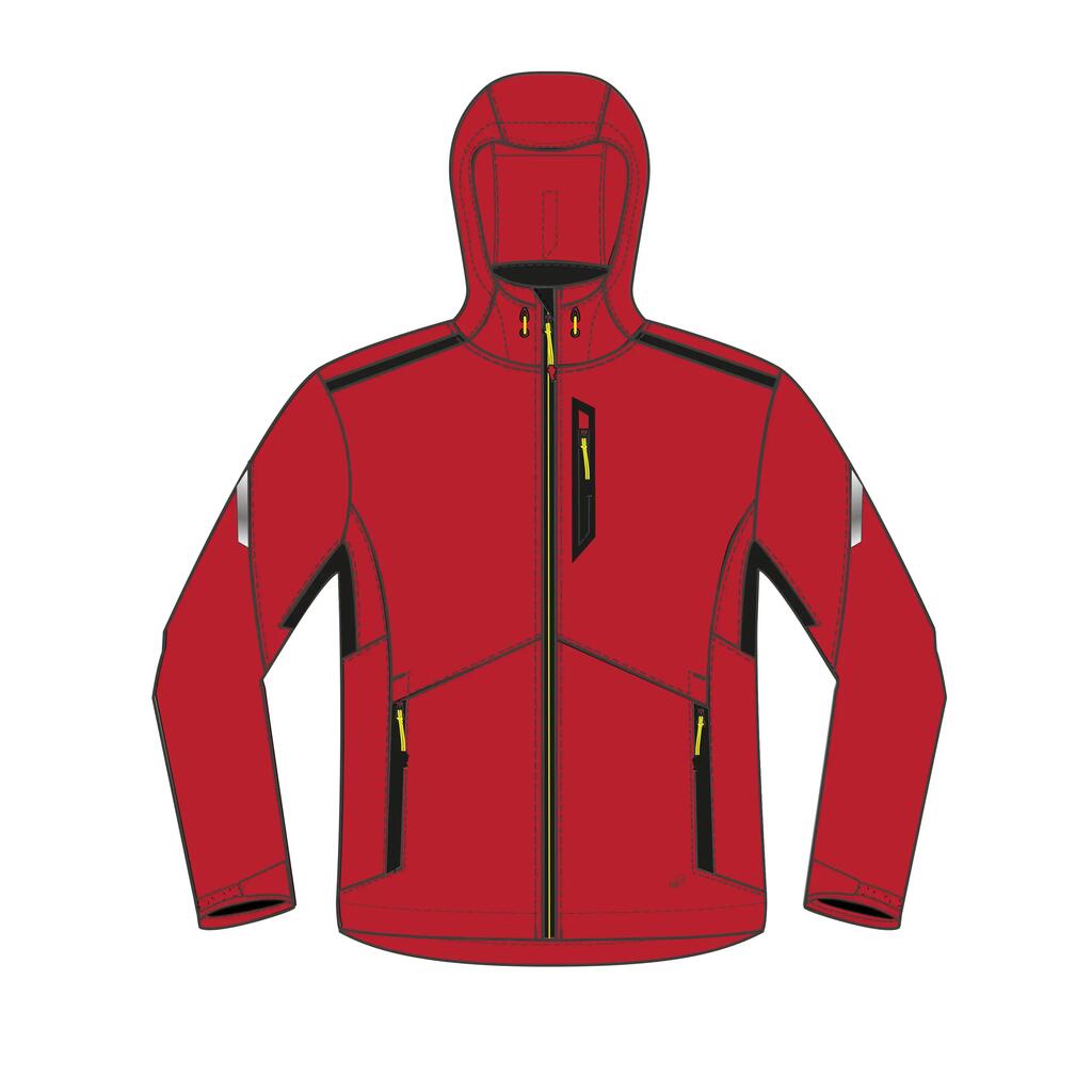 Crvena muška vodootporna softshell jakna za jedrenje, 500