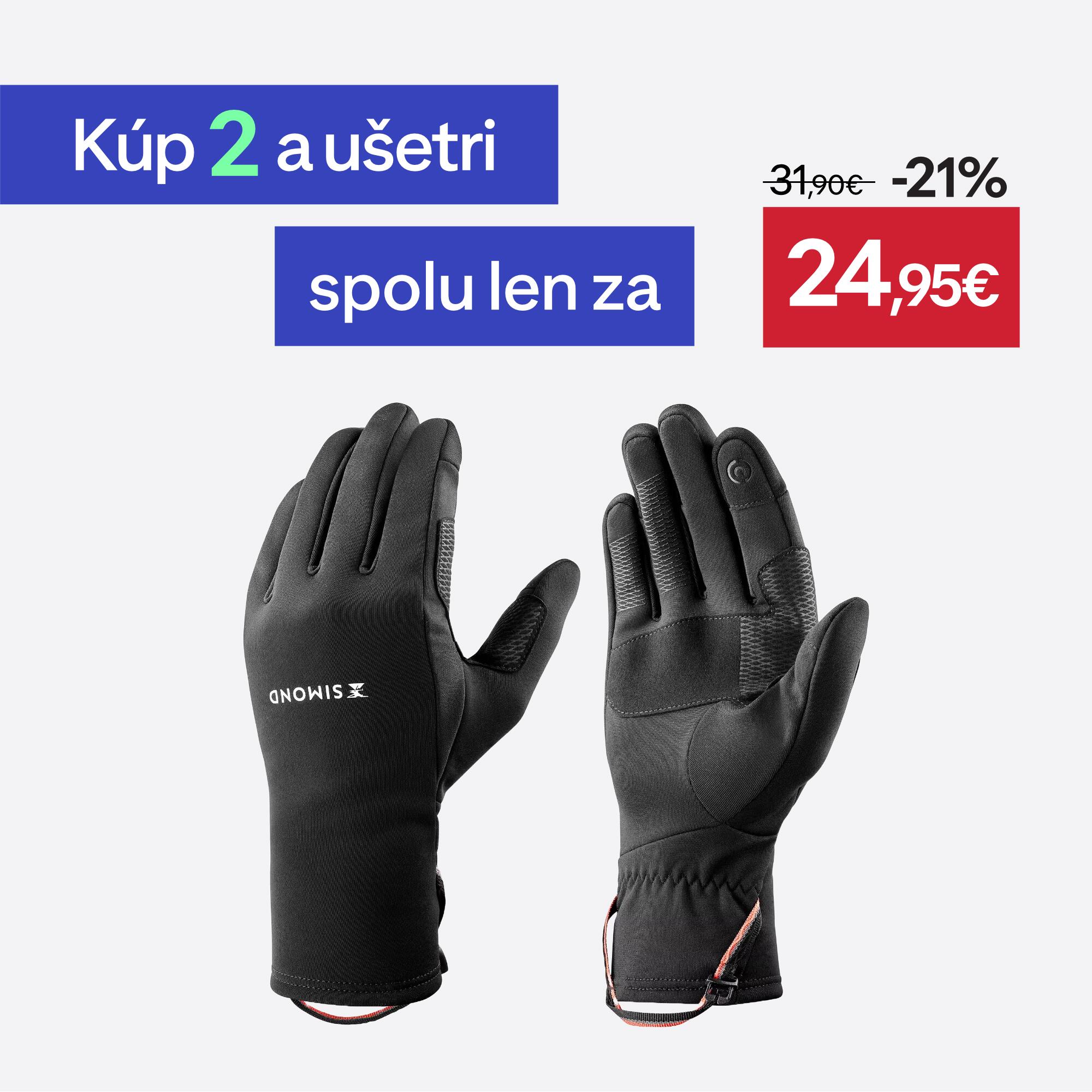 SIMOND Strečové dotykové rukavice MT500 na horskú turistiku čierne 3XL