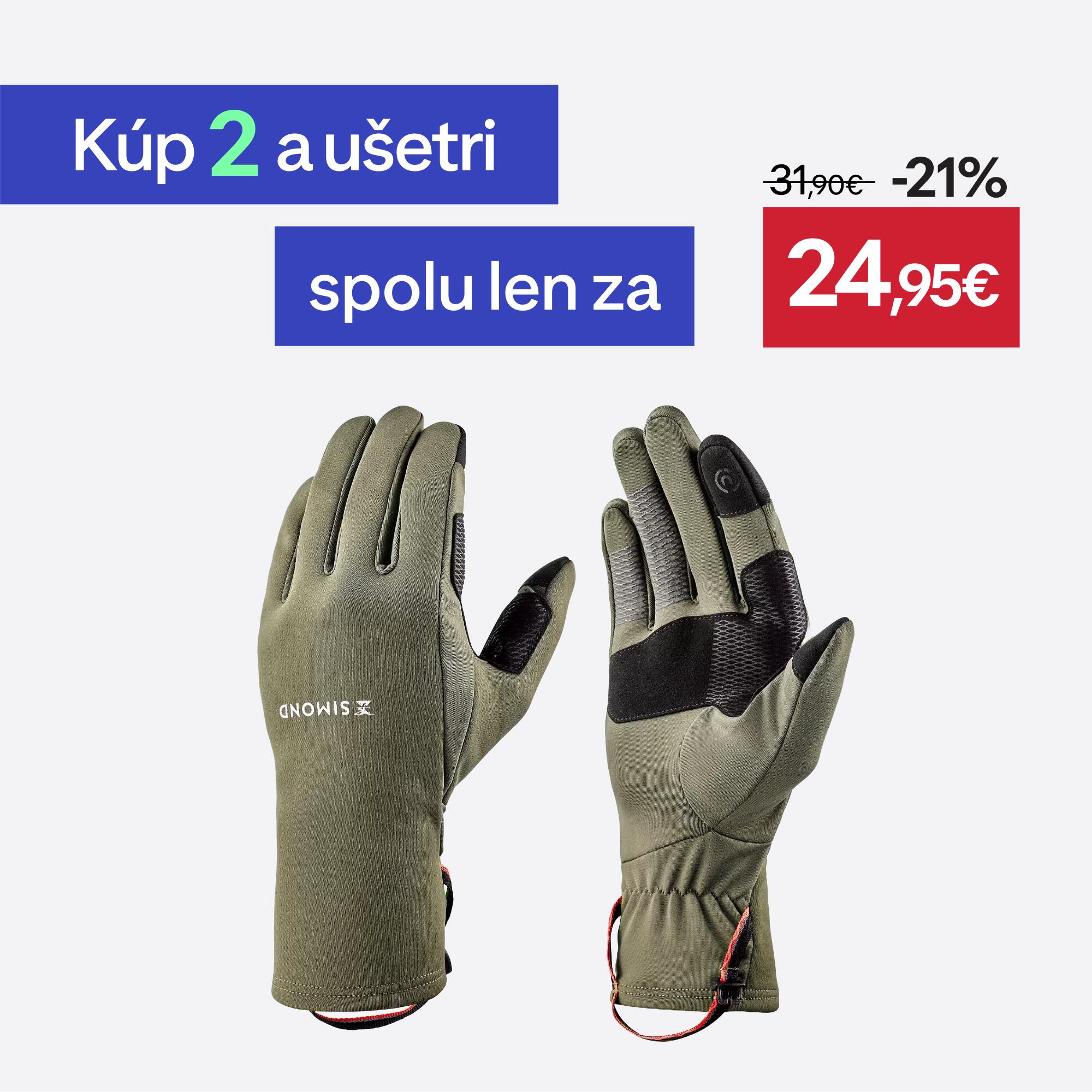SIMOND Dotykové turistické rukavice MH500 kaki 2XL