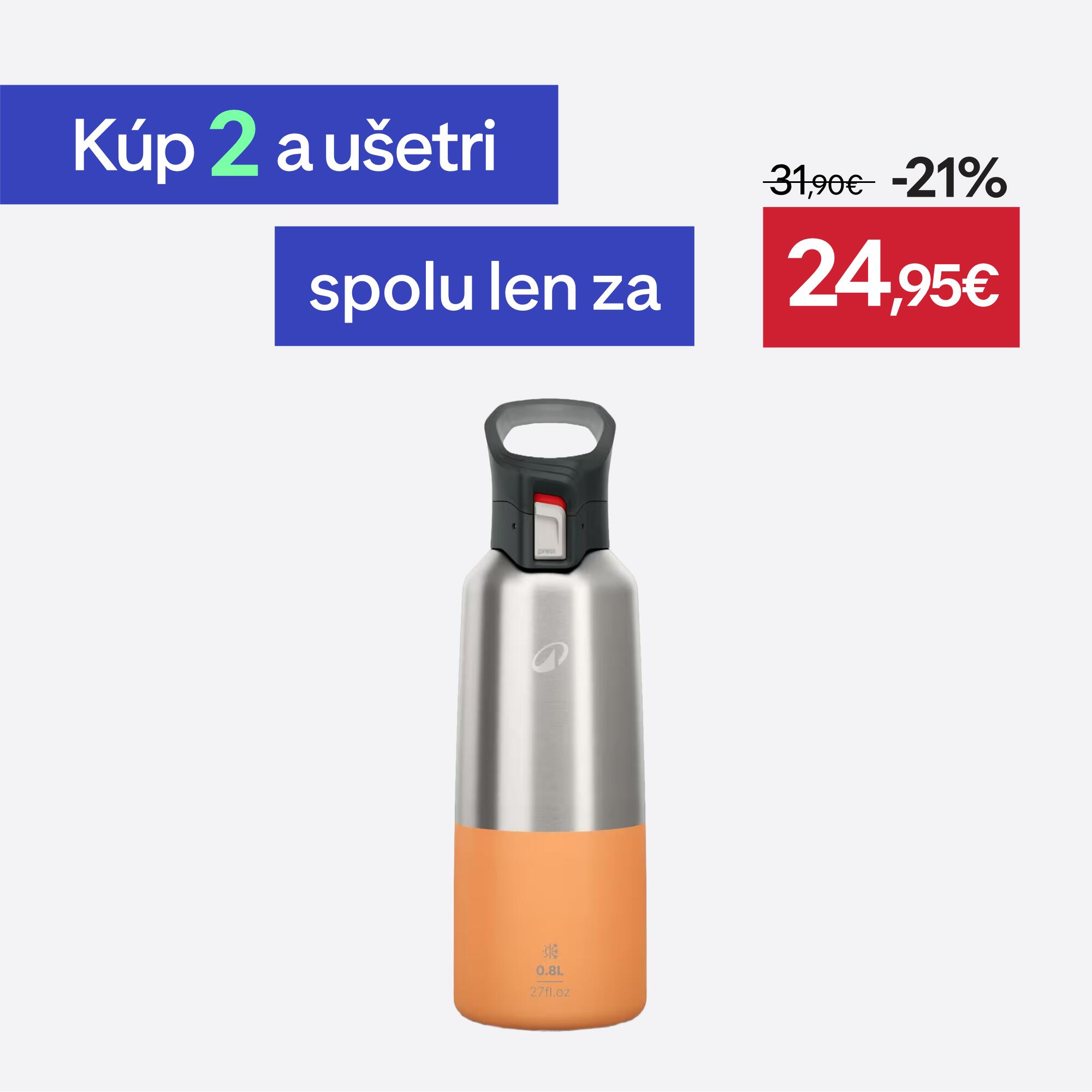 QUECHUA Antikorová termofľaša 900 0,8 l oranžová QUECHUA Antikorová termofľaša 900 0,8 l oranžová