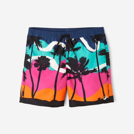 Шорти для плавання 100 для хлопців сині з принтом