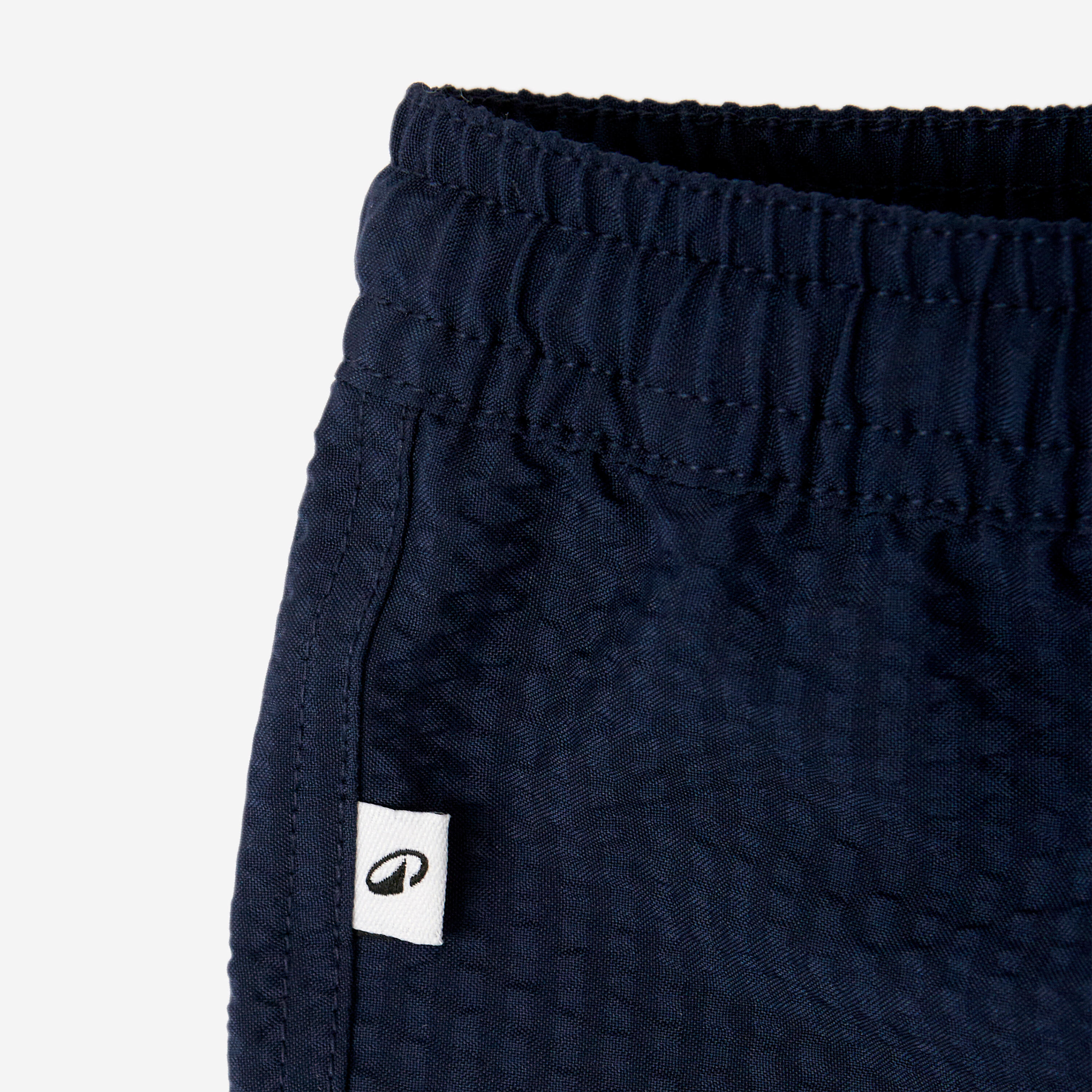 Calções de banho surf criança, 100 textura azul marinho 9/17
