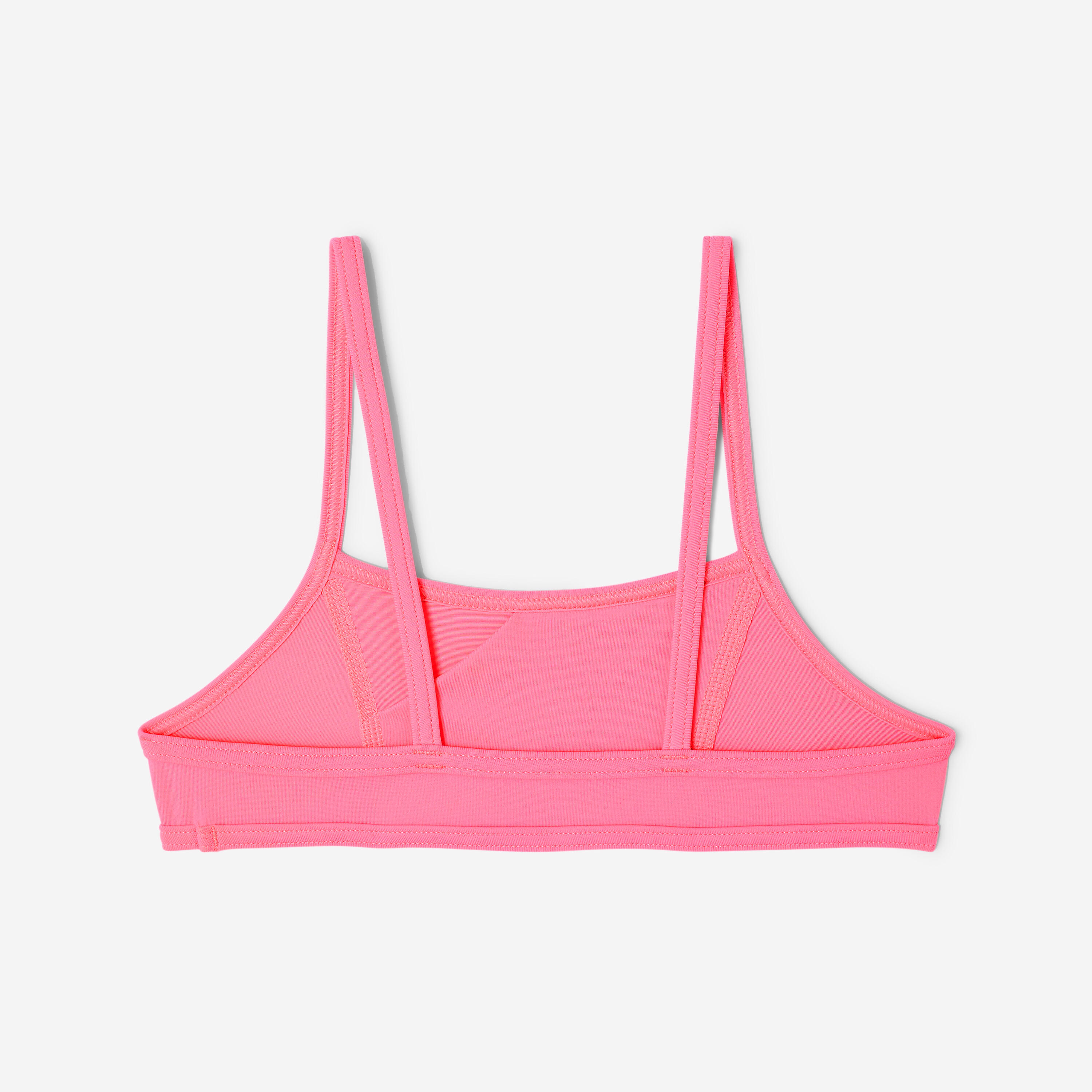 Maillot de bain 2 pièces surf fille brassiere rose  bali 100 6/8