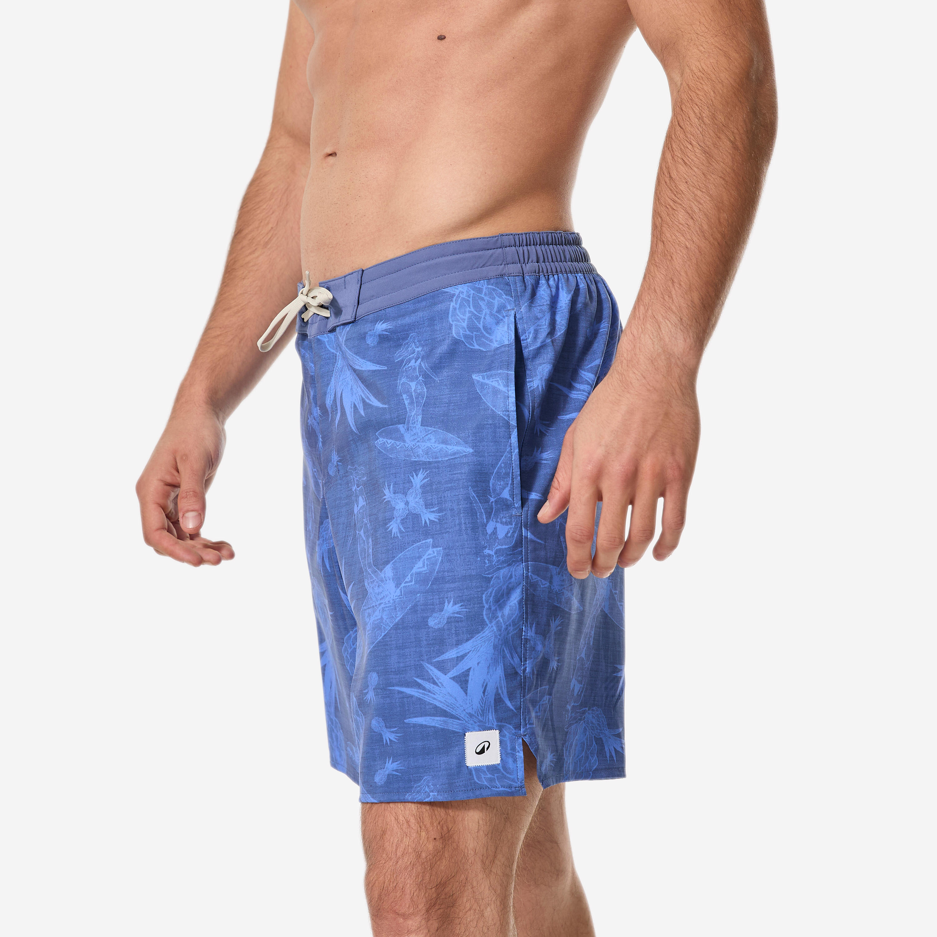 Calções de banho surf meio-compridos 18" Homem - 100 Supagirl azul 3/7
