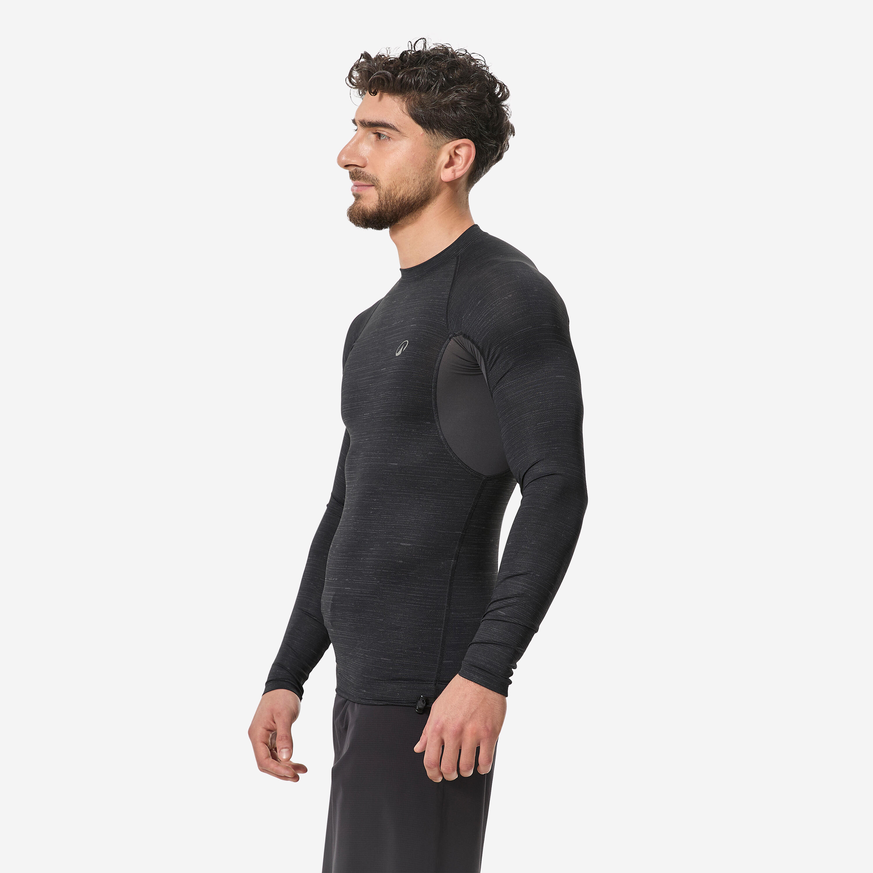 Men's Surfing Long Sleeve UV Protection Top T-Shirt 900 - Black