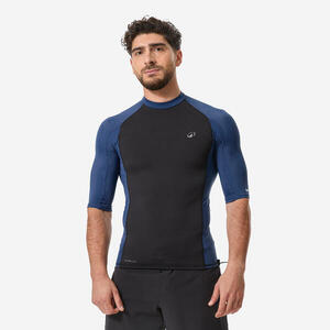 Camiseta protección solar manga corta neopreno Hombre negro azul marino