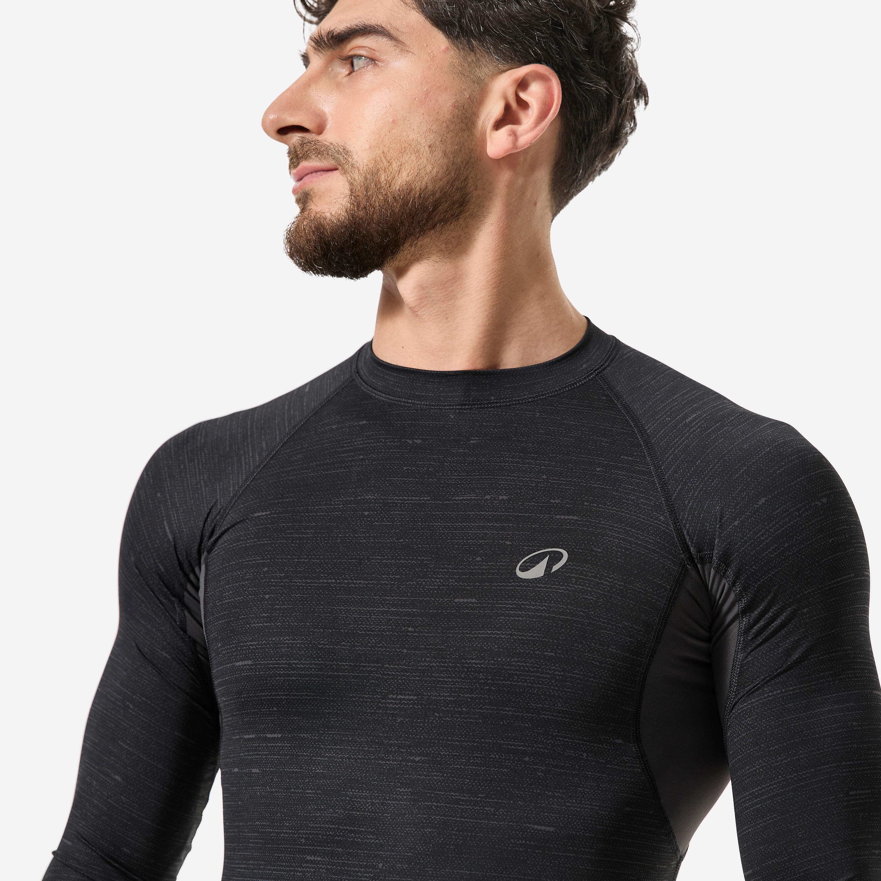 Men's Surfing Long Sleeve UV Protection Top T-Shirt 900 - Black