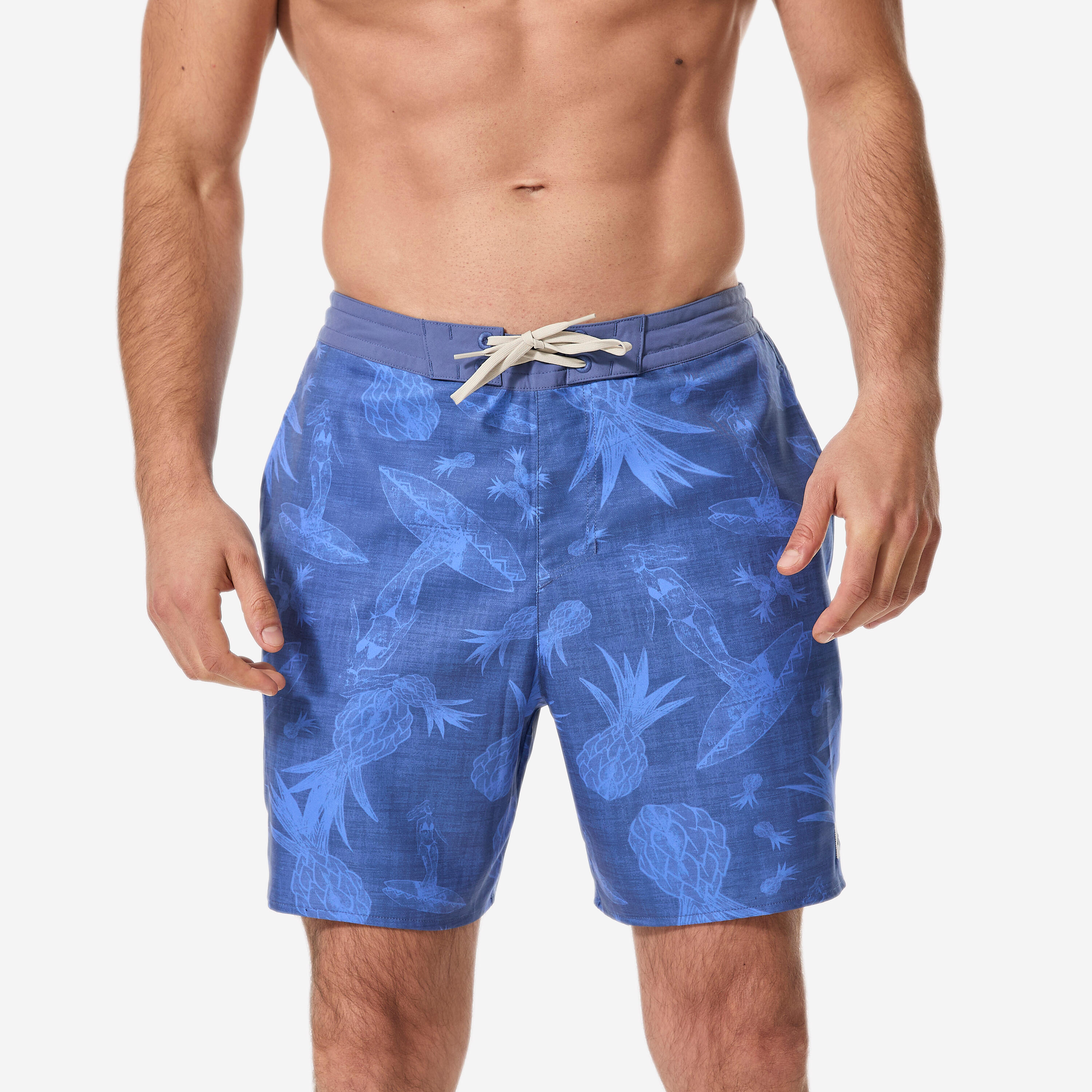 Șort de baie surf semi-lung 18 100 Supagirl Albastru Bărbați