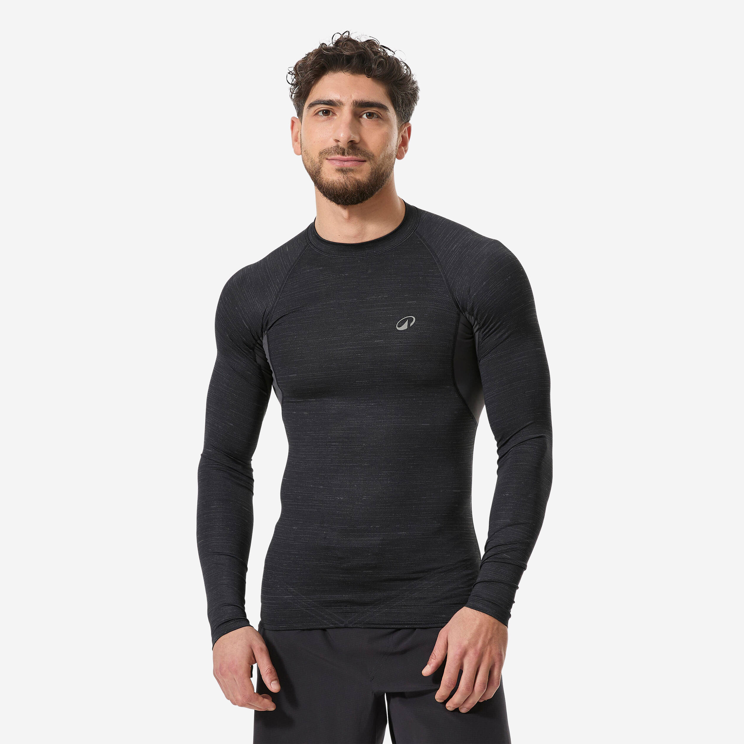 Men's Surfing Long Sleeve UV Protection Top T-Shirt 900 - Black