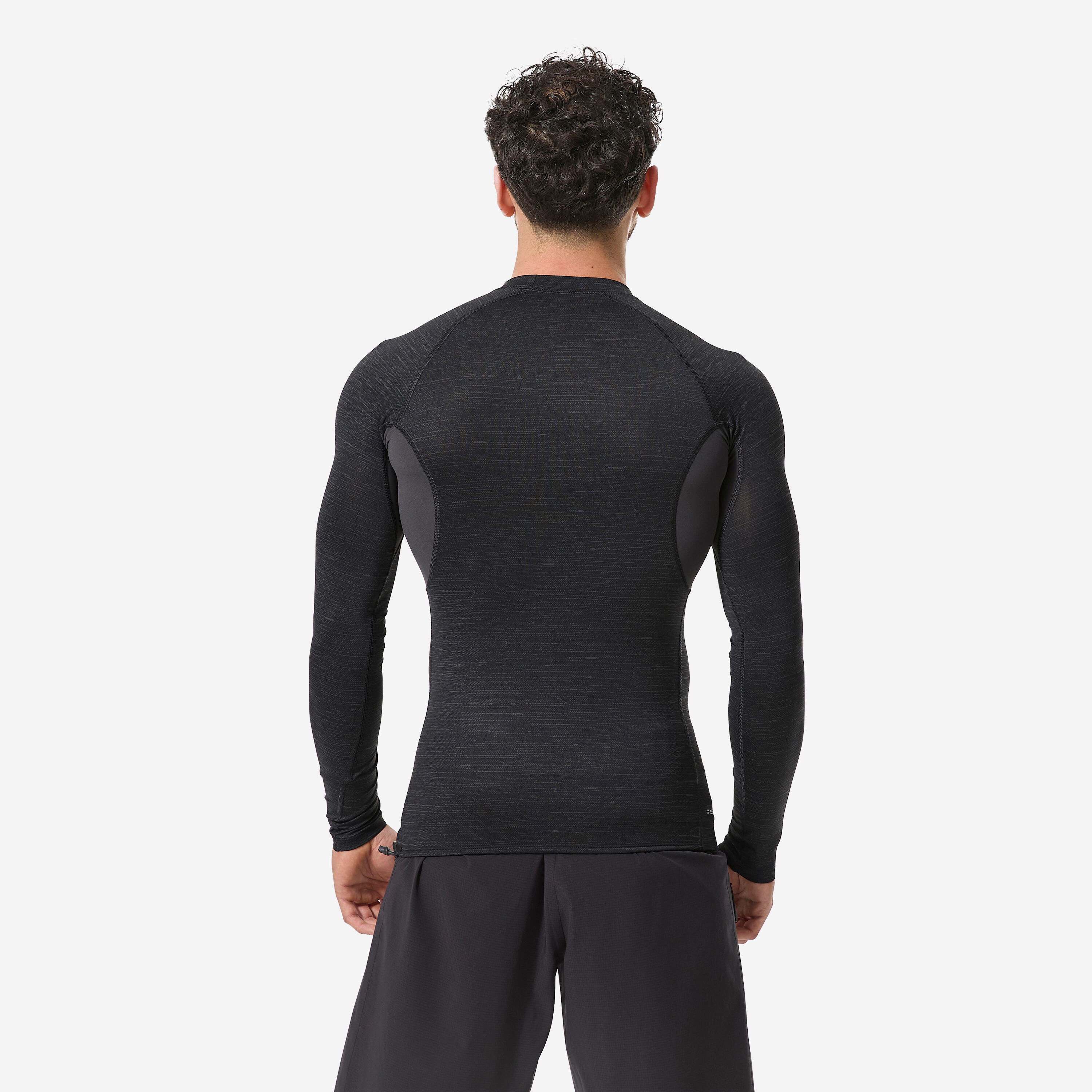 Men's Surfing Long Sleeve UV Protection Top T-Shirt 900 - Black