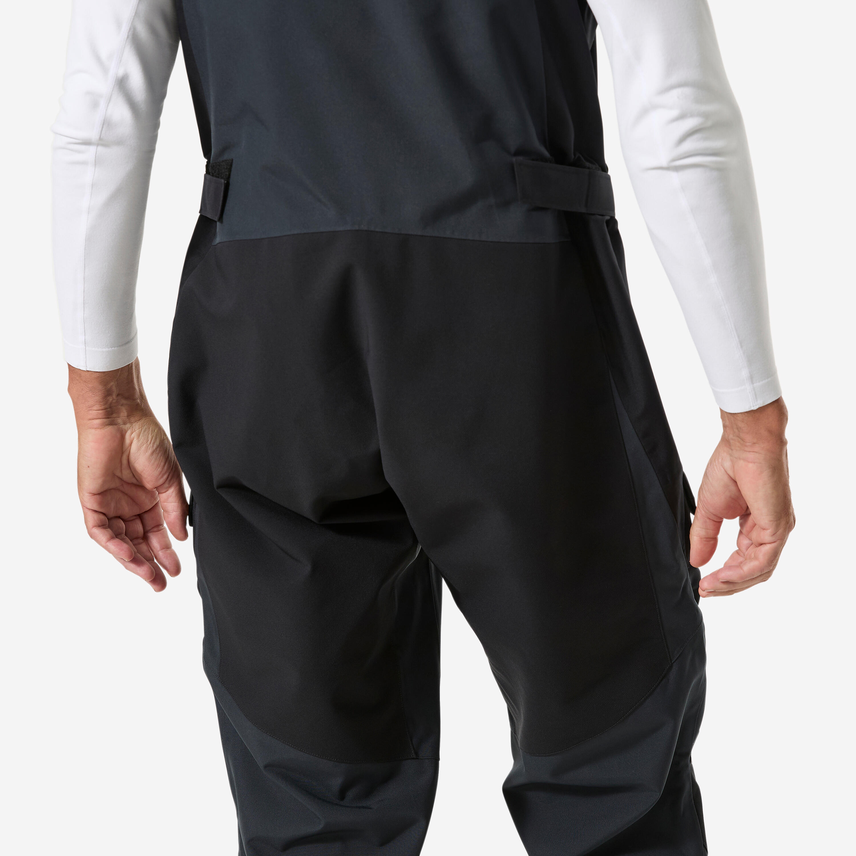 Salopette quarto vela uomo 500 grigio-giallo fluo 11/12