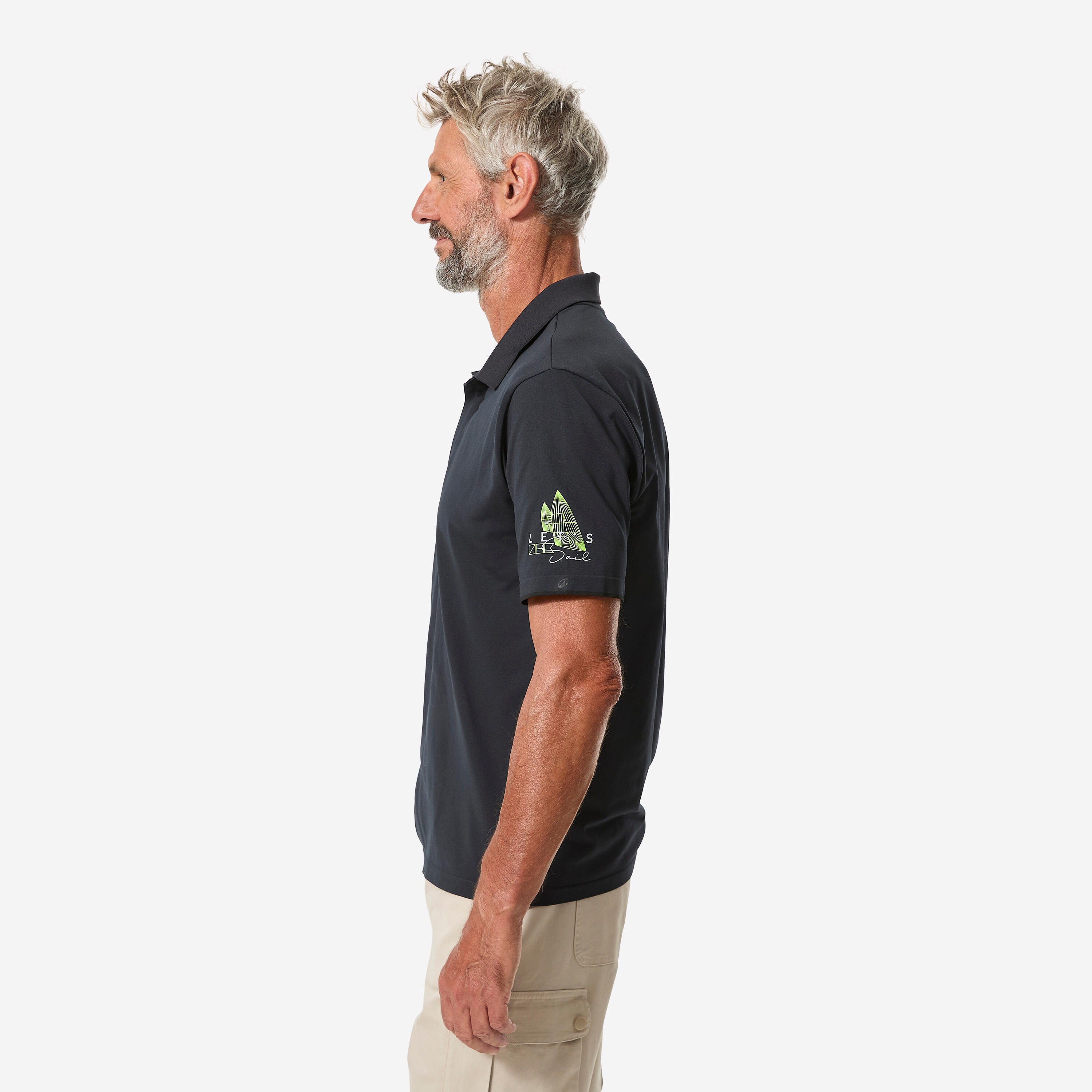 Polo voile respirant sans couture avec séchage rapide homme, 500 gris foncé 3/6