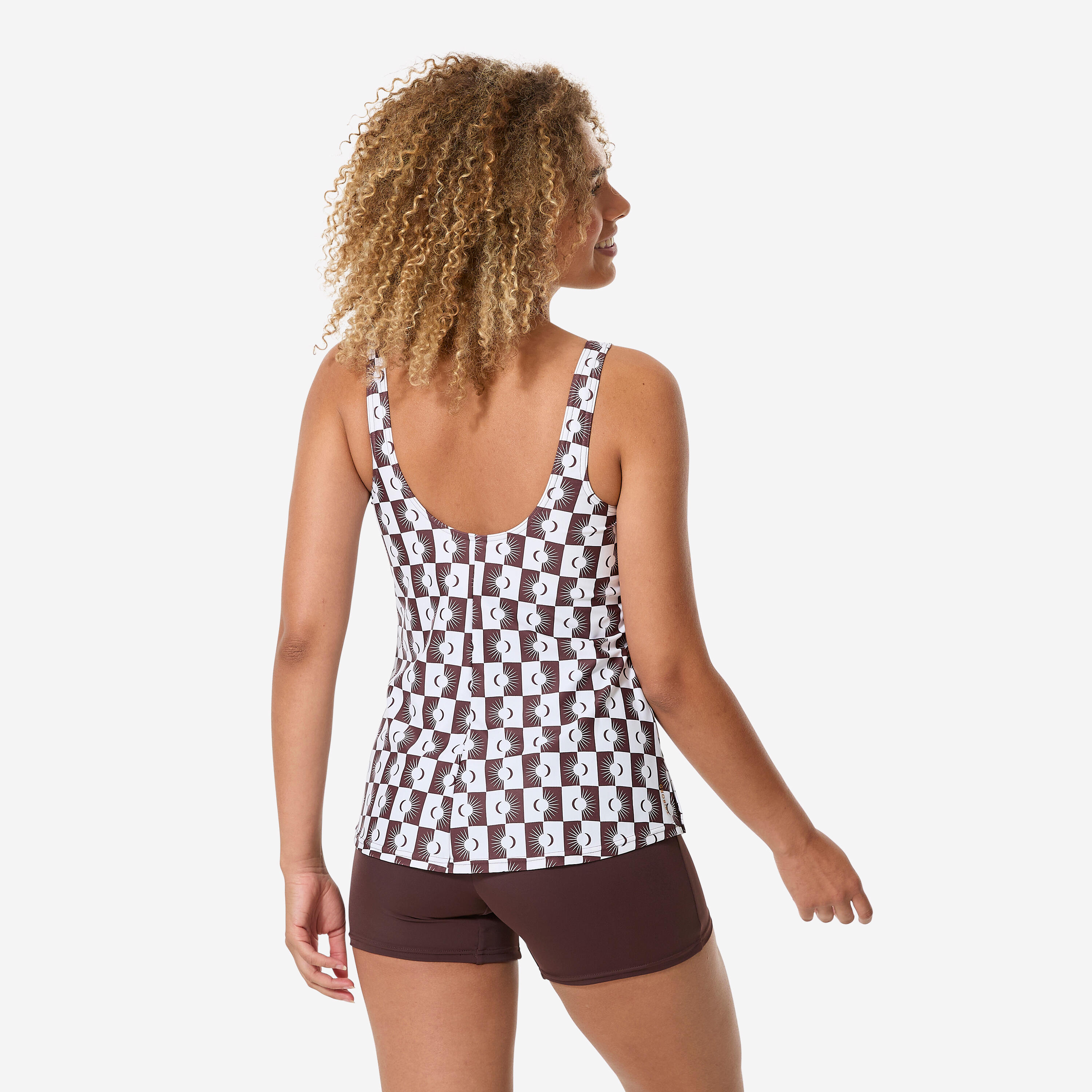 Fato de Banho de Natação Tankini Shorty Mulher Heva Suna Castanho 4/11