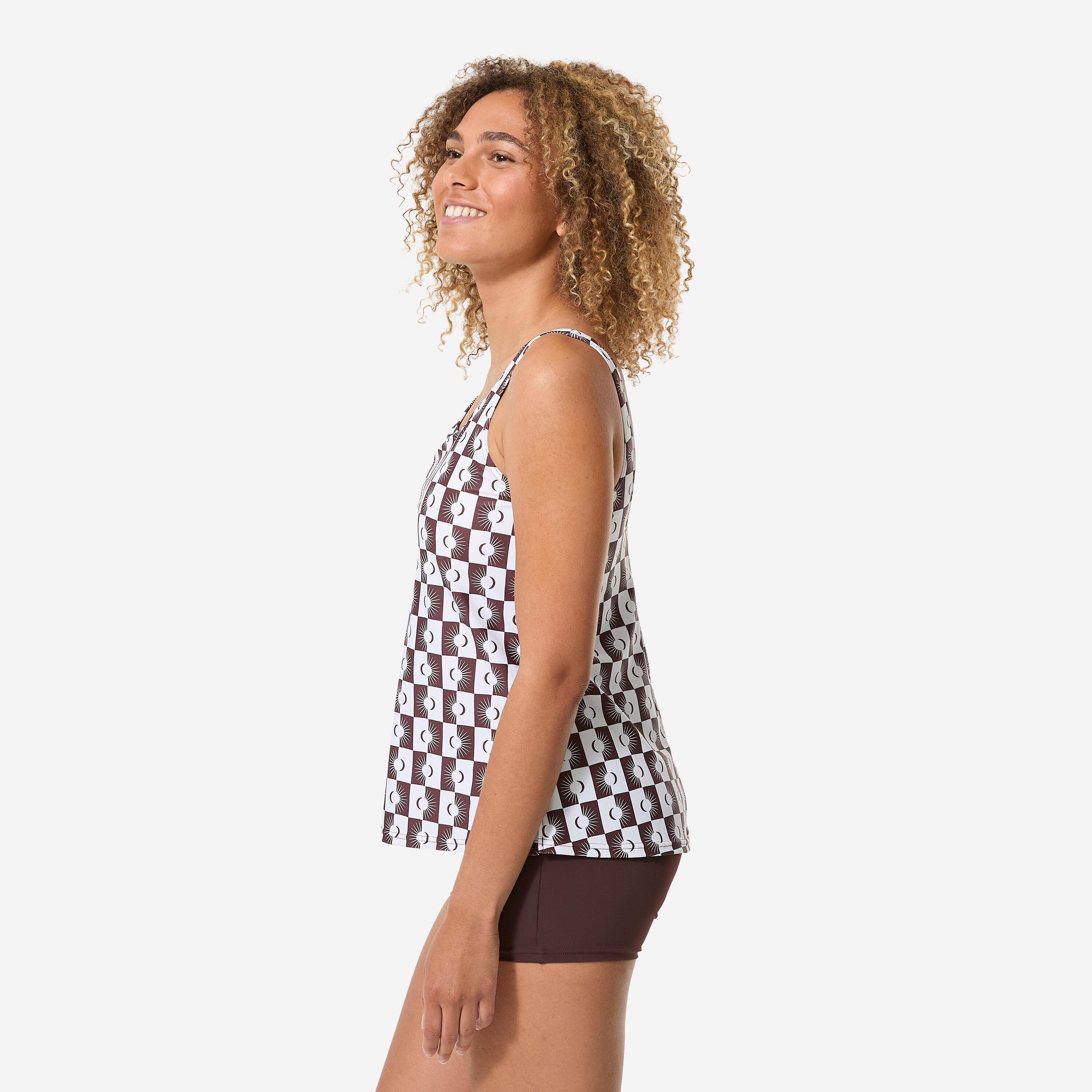 Fato de Banho de Natação Tankini Shorty Mulher Heva Suna Castanho 5/11