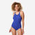 Maillot de bain 1 pièce texturé natation encolure haute femme, Lila high bleu
