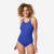 Maillot de bain 1 pièce natation encolure haute femme, Lila high bleu