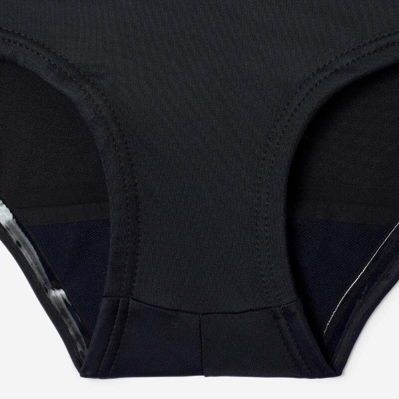 Slip de baie menstrual etanș Shorty Flux mediu SMOON Cyan Negru Adolescente