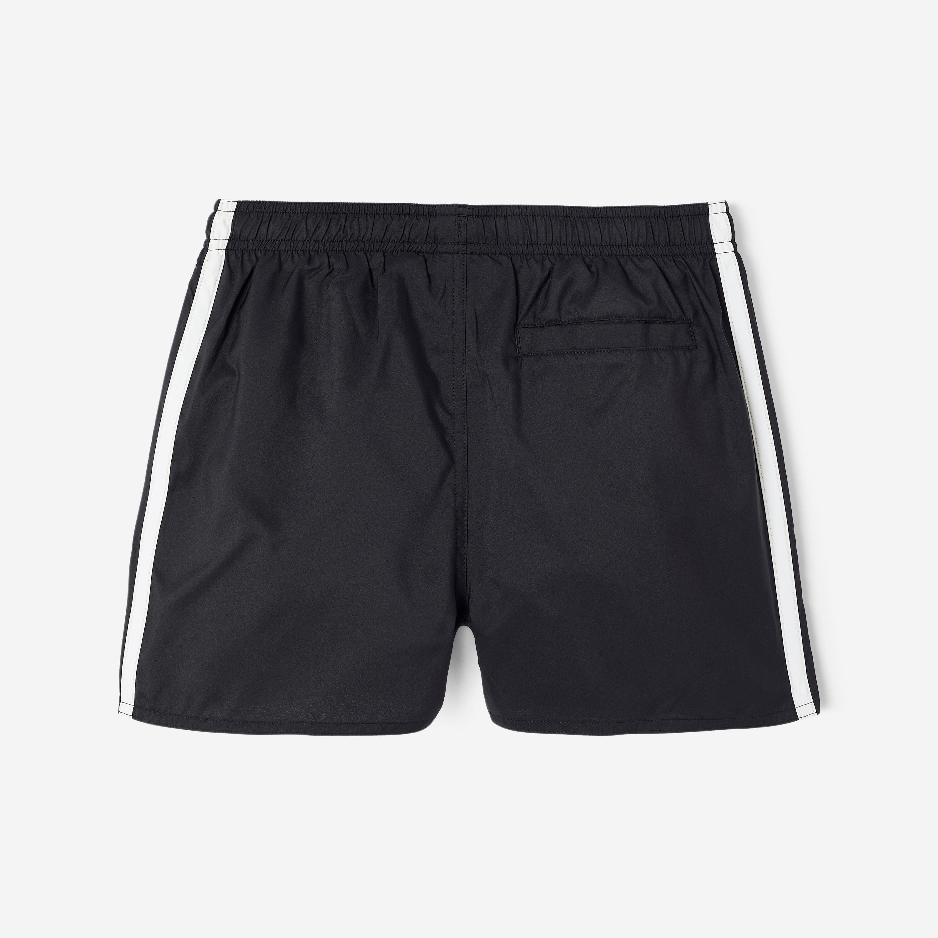 Badeshorts Jungen, Swimshort 3 Streifen, Adidas, Schwarz und Weiss 8/11