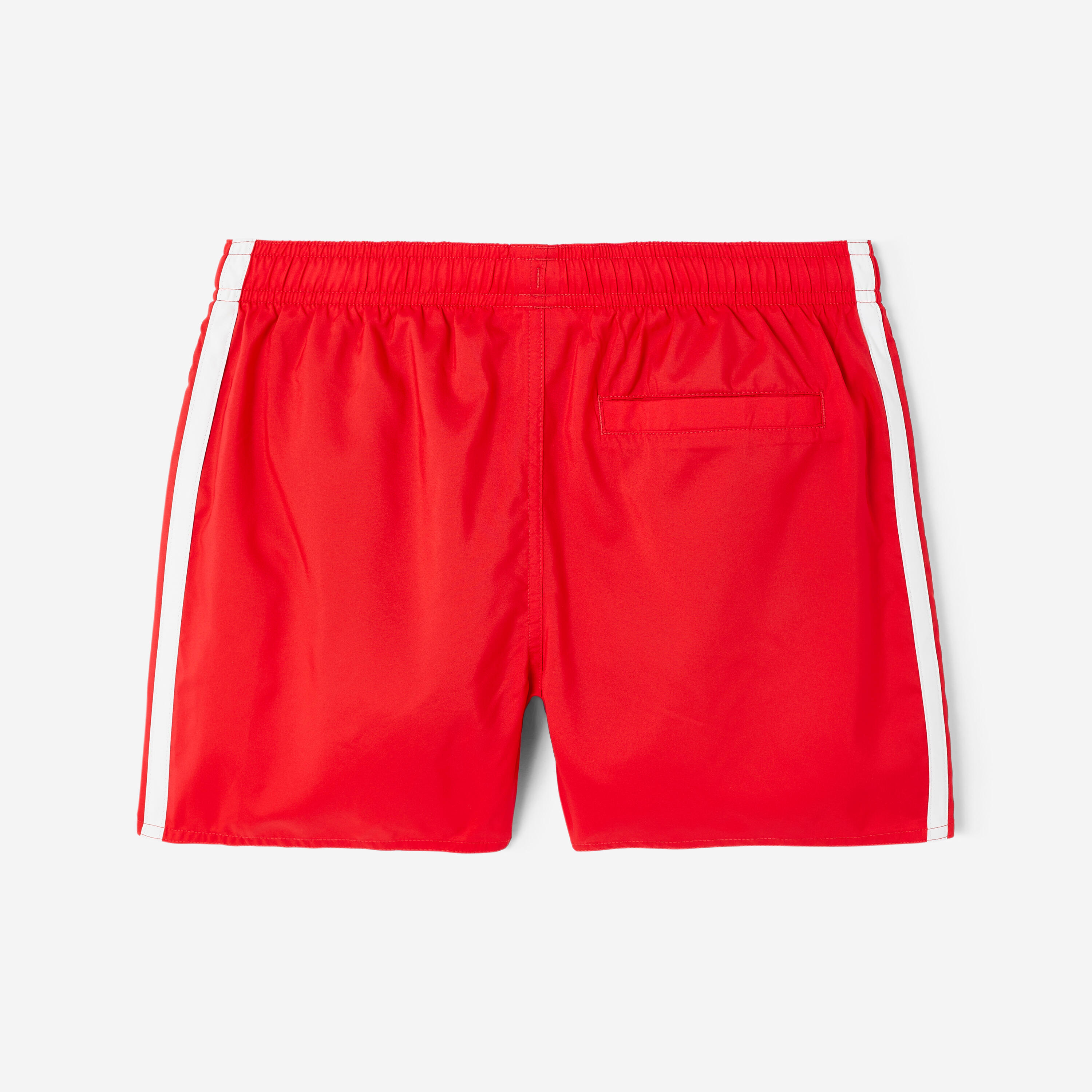 Short de bain garçon, Swimshort 3 bandes Adidas rouge et blanc 9/12