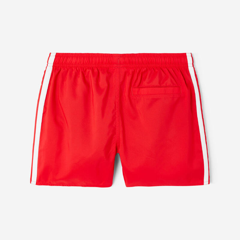 Șort de baie Swimshort 3 benzi Adidas roșu și alb Băieți