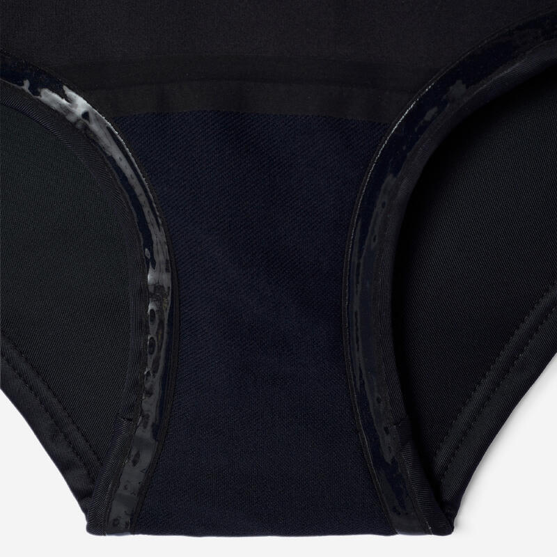 Slip de baie menstrual etanș Shorty Flux mediu SMOON Cyan Negru Adolescente