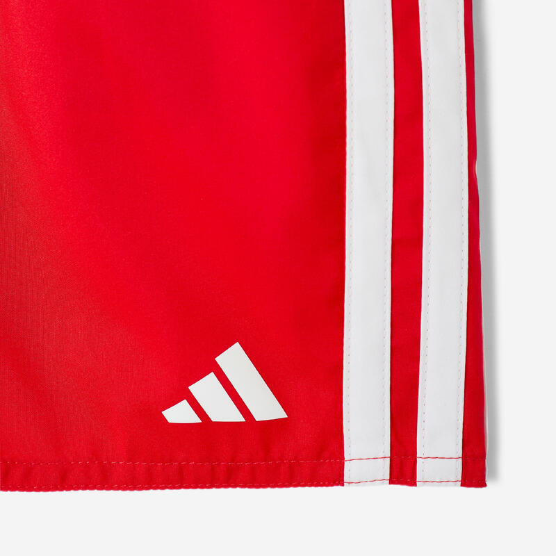 Șort de baie Swimshort 3 benzi Adidas roșu și alb Băieți