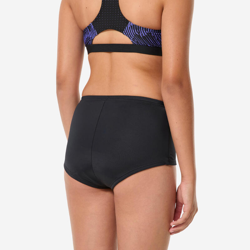 Slip de baie menstrual etanș Shorty Flux mediu SMOON Cyan Negru Adolescente