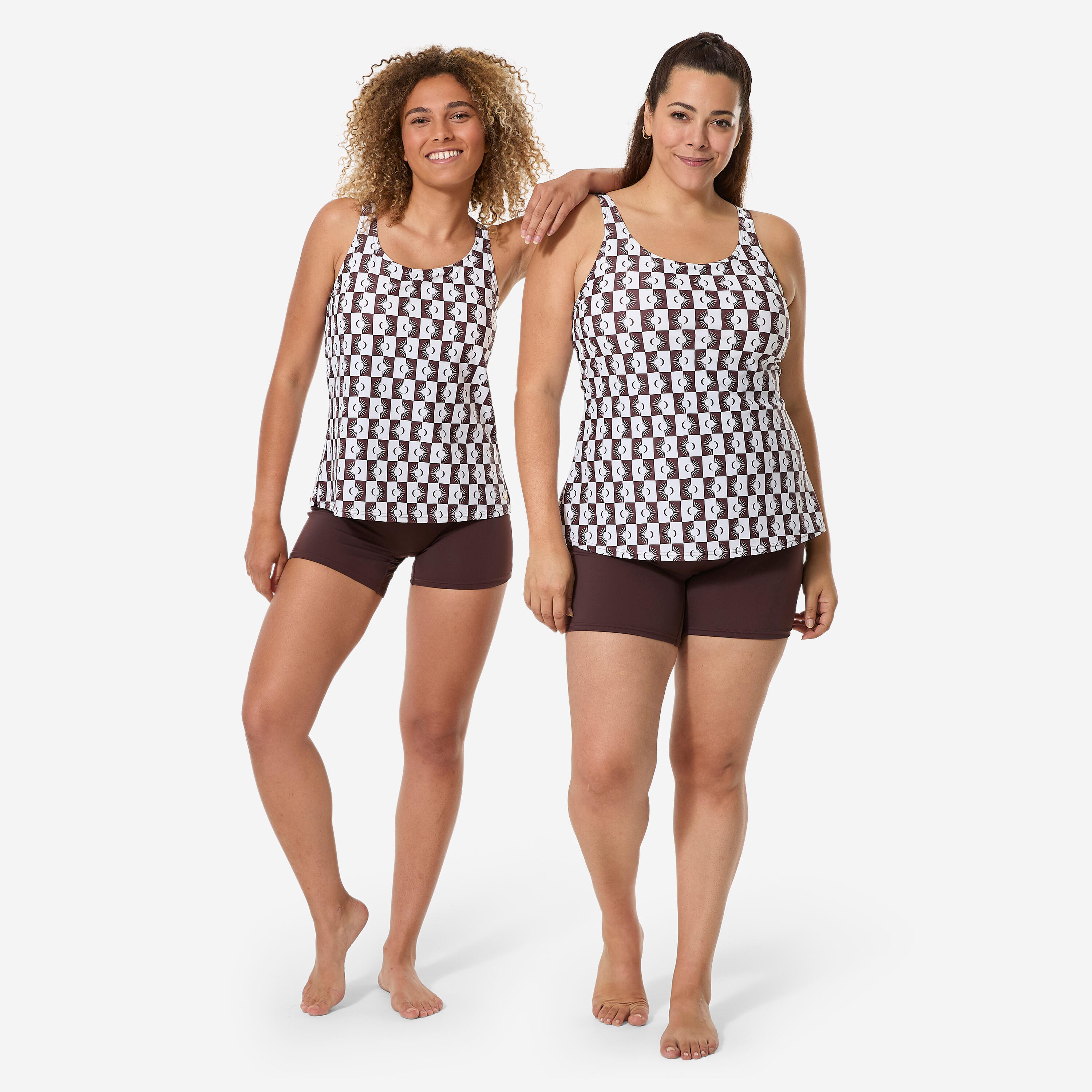 Fato de Banho de Natação Tankini Shorty Mulher Heva Suna Castanho 3/11