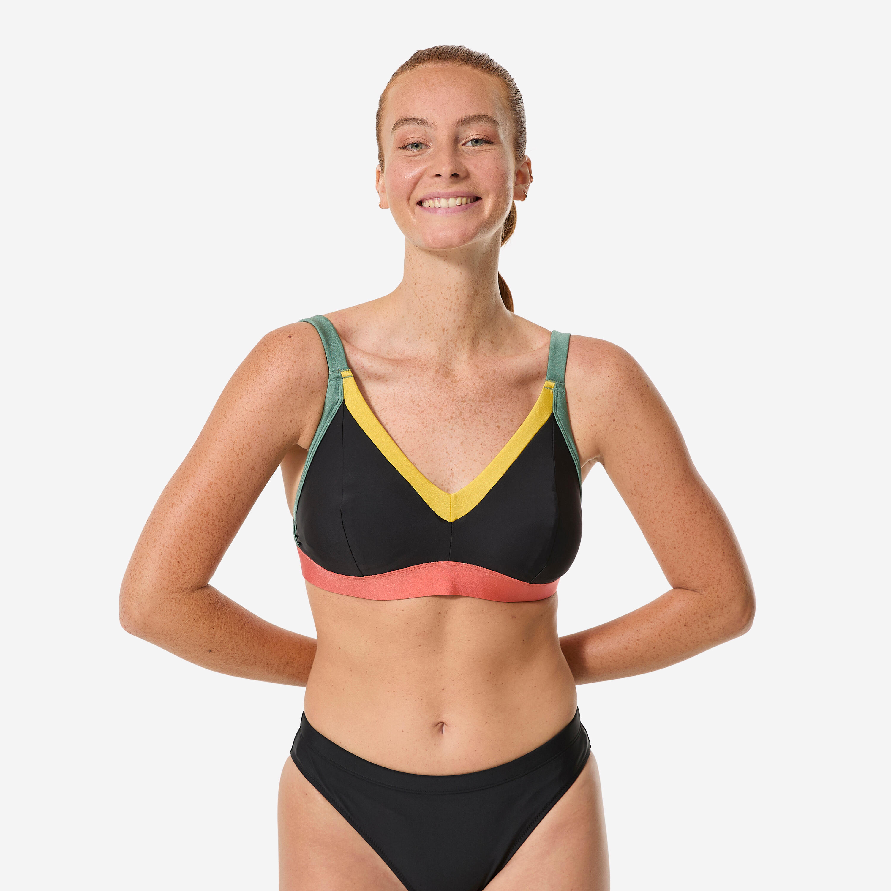 Haut de maillot de bain brassière natation aquagym femme, Venus terracota