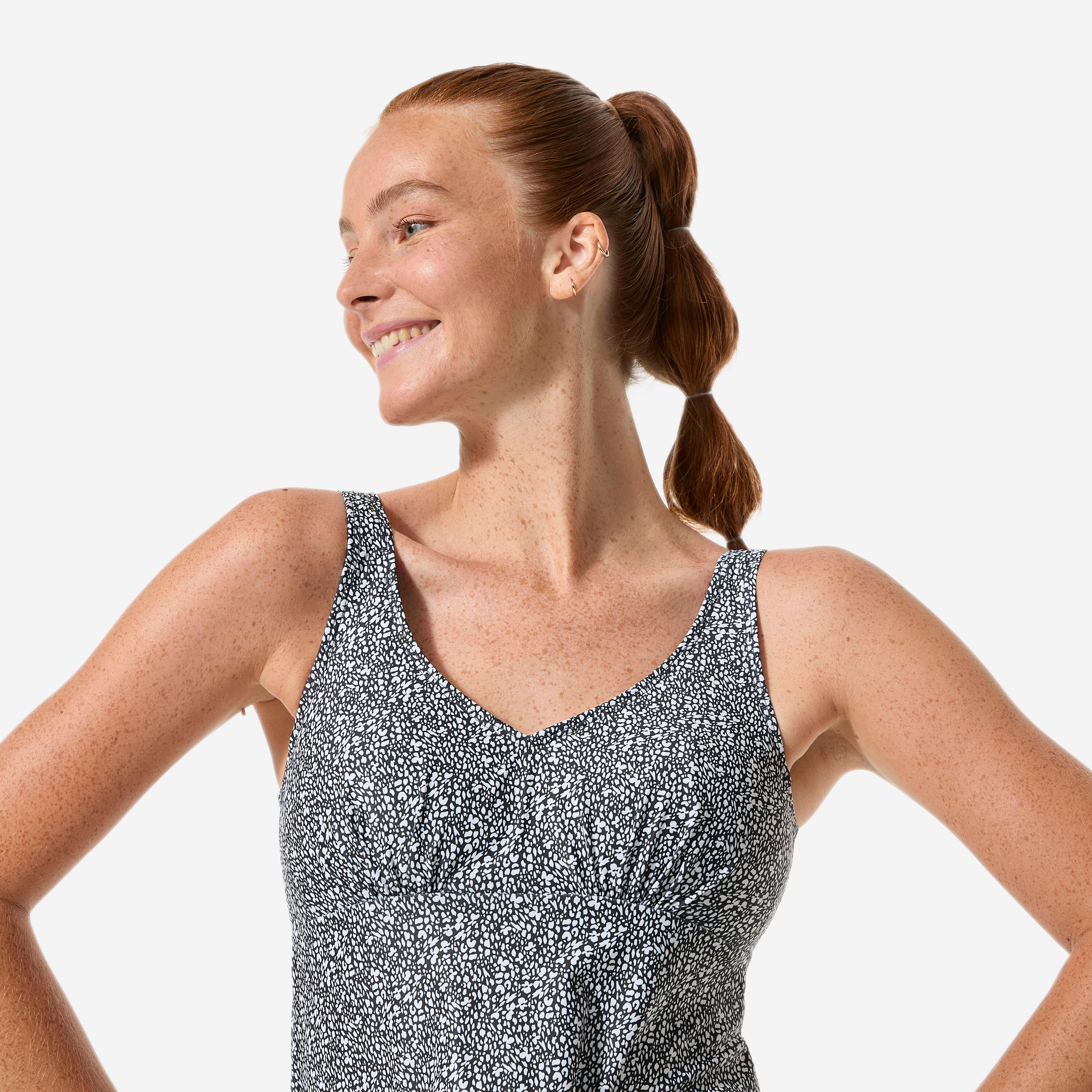 Fato de banho Tankini de Hidroginástica Mulher, Lily leo Preto 5/9