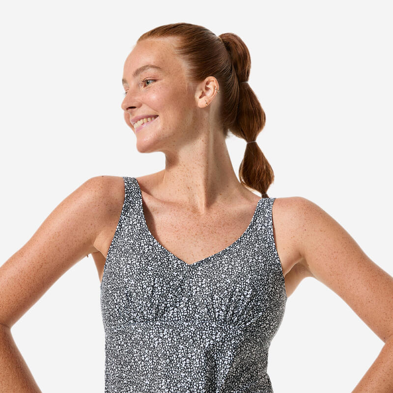 Maiou de baie Tankini Aquagym Lily Leo Negru Damă
