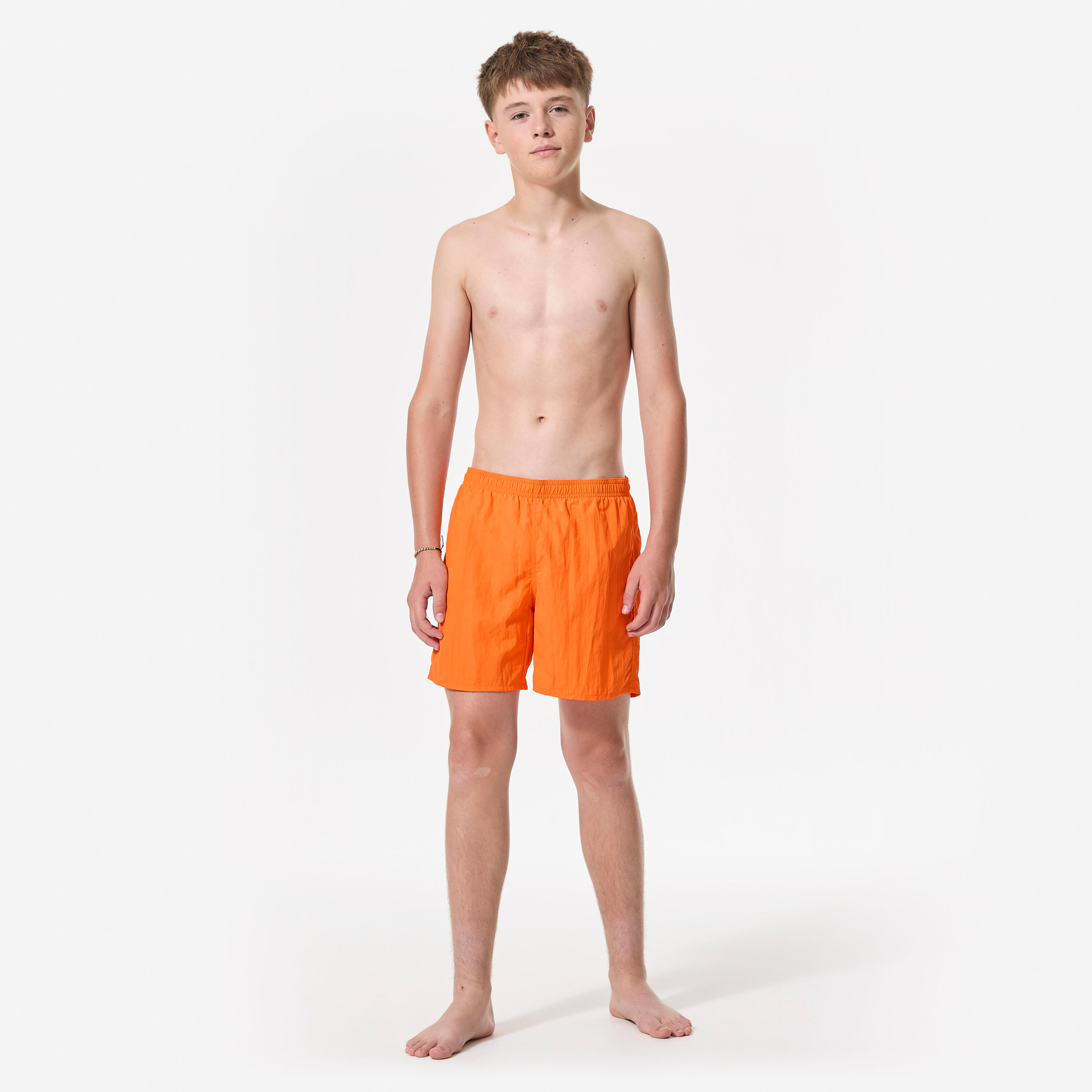 Calções de banho de natação Rapaz adolescente, Swimshort laranja 3/10