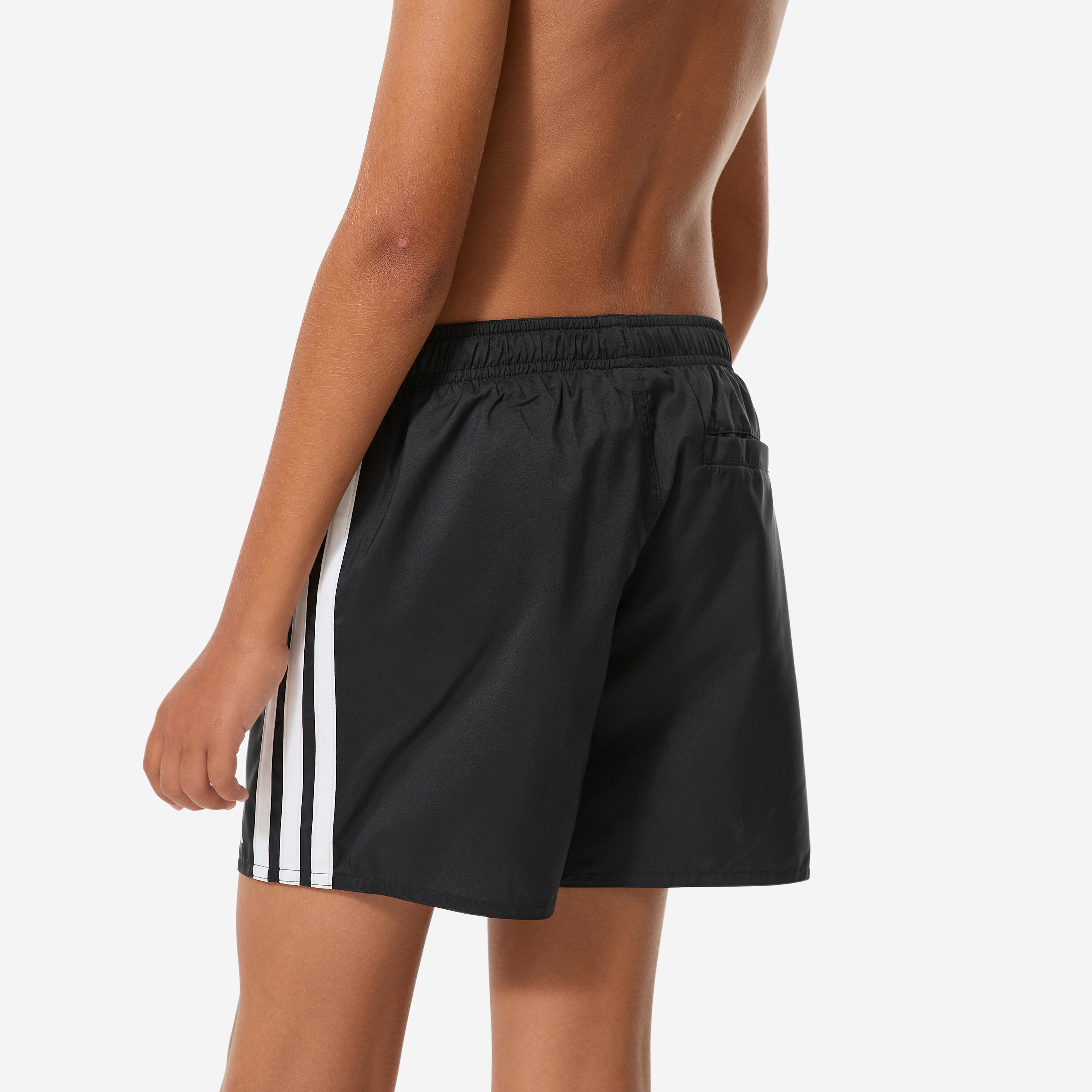 Badeshorts Jungen, Swimshort 3 Streifen, Adidas, Schwarz und Weiss 4/11