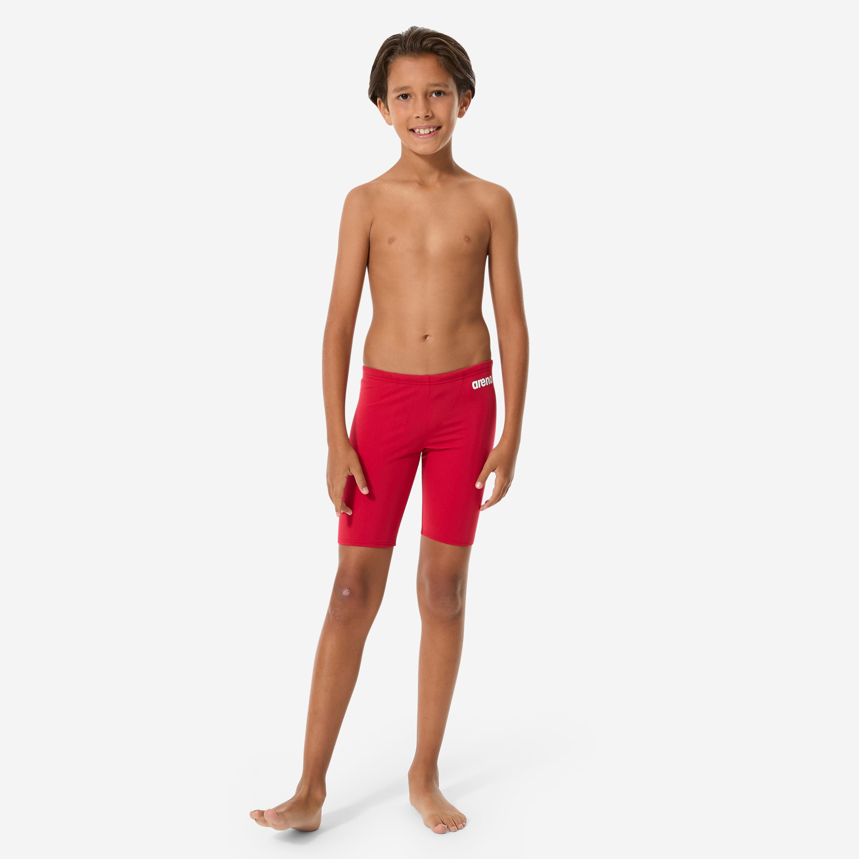 Jammer de natation garçon, Arena Solid rouge 3/10