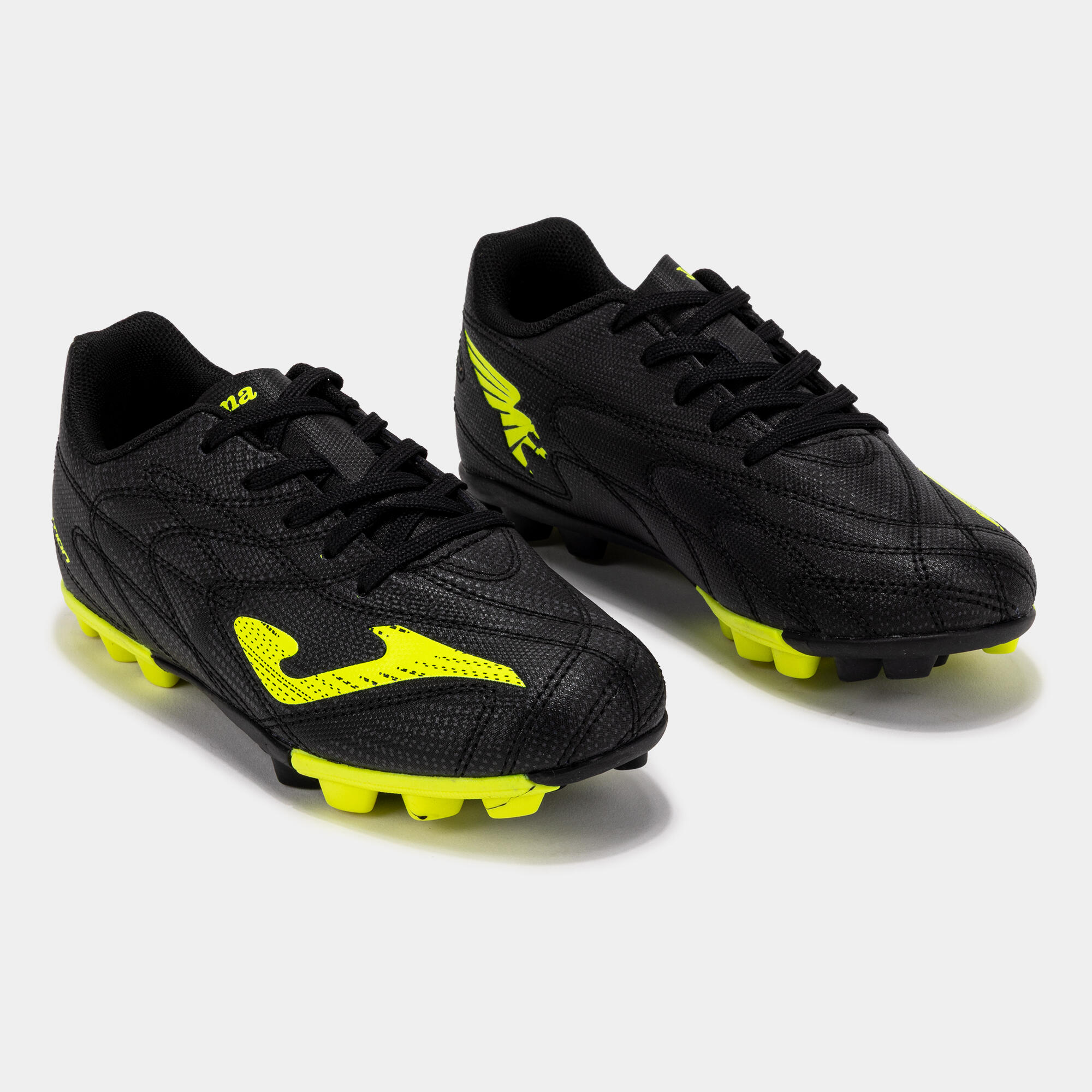 Scarpe calcio bambino EVOLUTION nere gialle 2/5